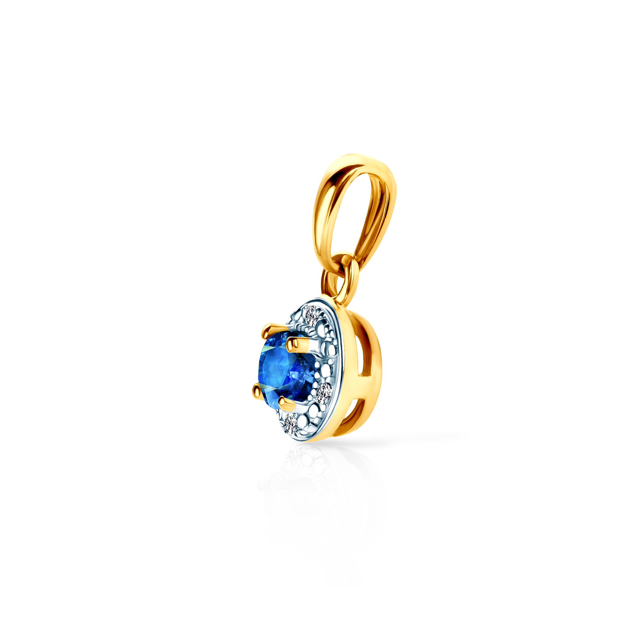 Zawieszka Savicki: złota, diamenty, niebieski szafir - 3