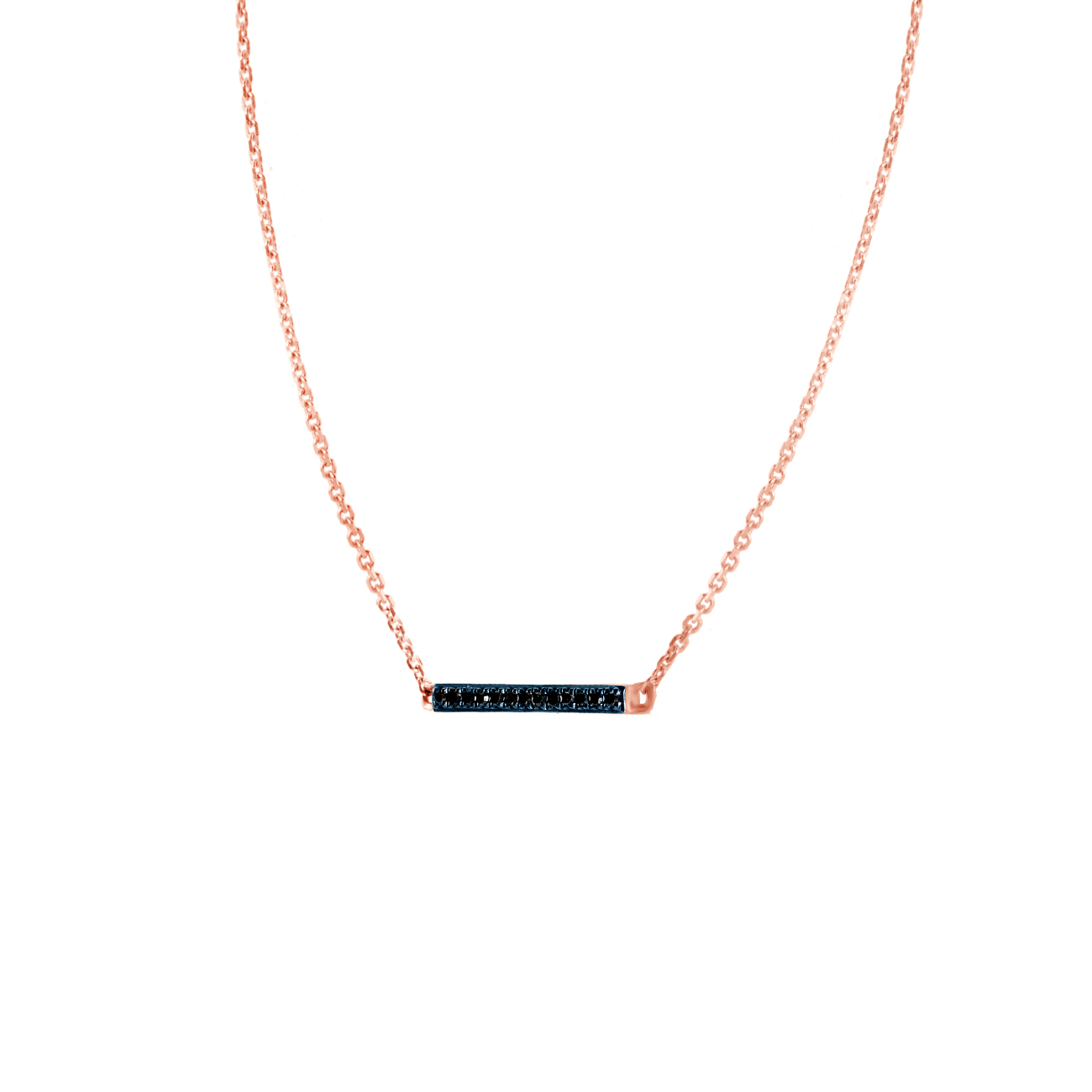 Naszyjnik Savicki: różowe złoto, czarne diamenty - 3