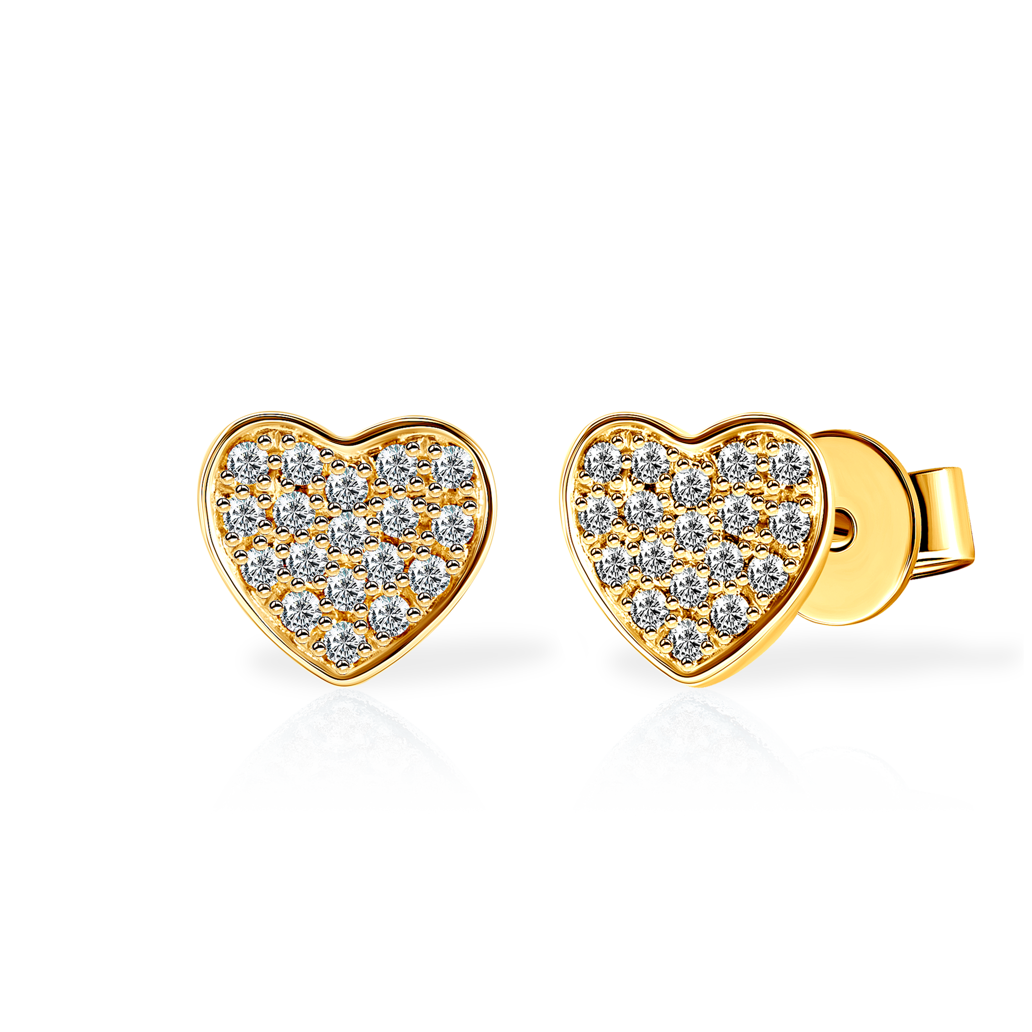 Kolczyki serce Savicki: złote, diamenty