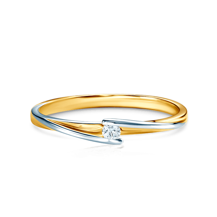 Zásnubní prsten SAVICKI: dvoubarevné zlato, diamant