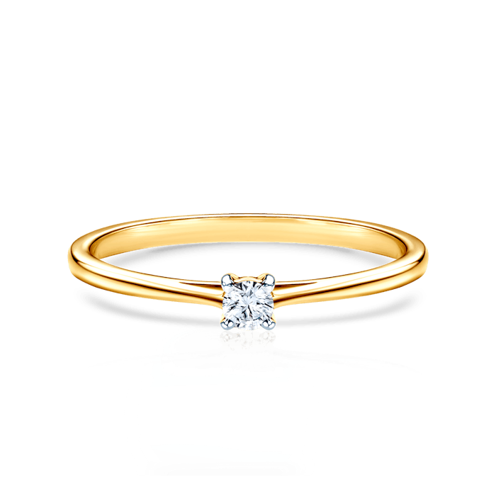 Zásnubný prsteň SAVICKI: dvojfarebné zlato, diamant