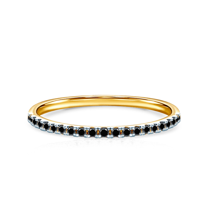 Zásnubní prsten SAVICKI: dvoubarevné zlato, černé diamanty