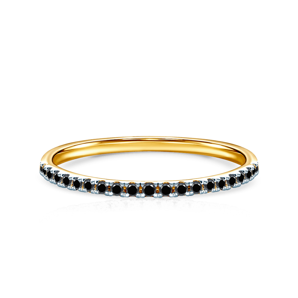 Engagement Ring: two colour gold, black diamonds (SAV19016PICZD