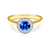 Zásnubní prsten SAVICKI: dvoubarevné zlato, modrý safír, diamanty