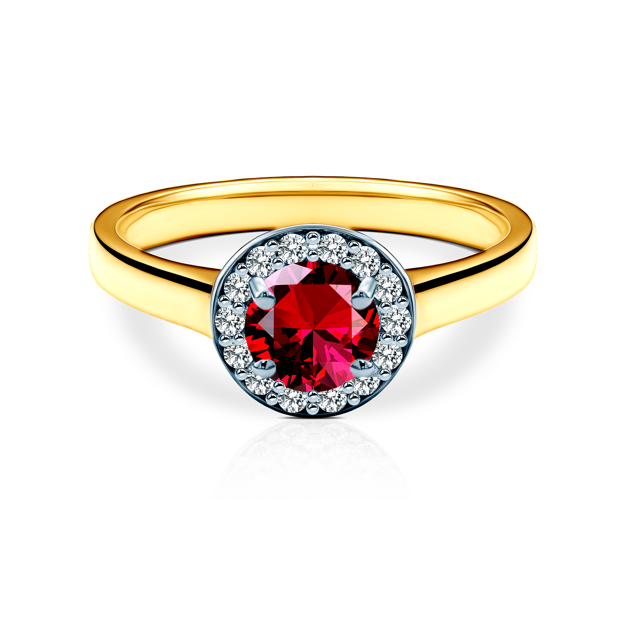 Zásnubní prsten SAVICKI: dvoubarevné zlato, rubín, diamanty