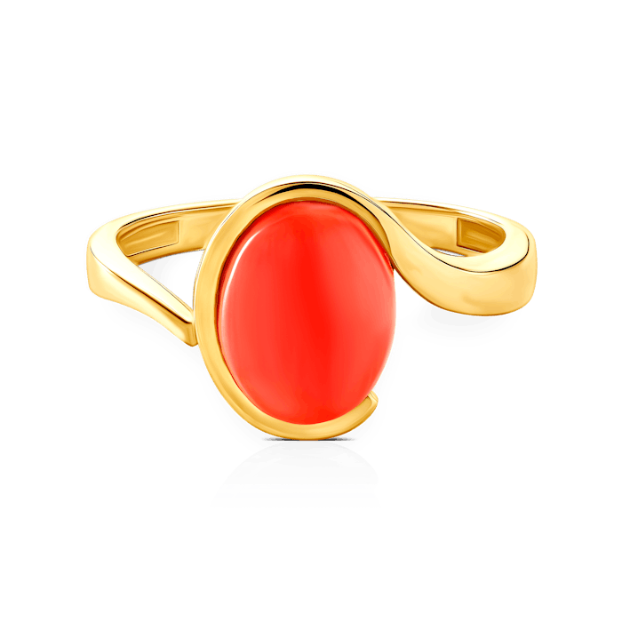 Zásnubný prsteň SAVICKI: žlté zlato, korál