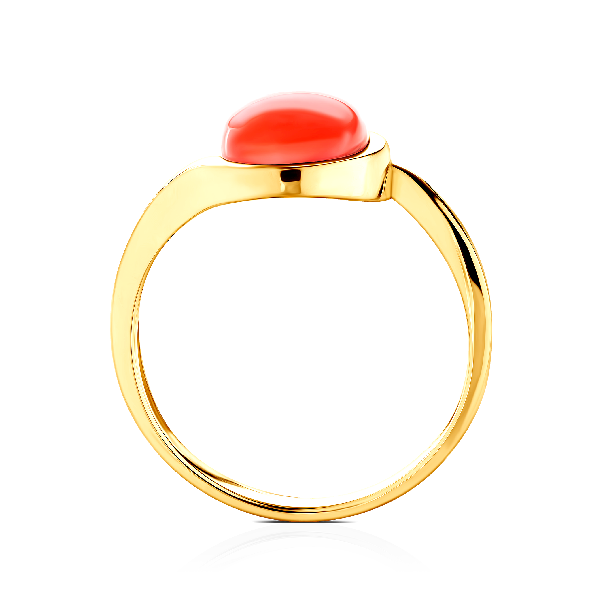 Pierścionek SAVICKI: złoty, korál