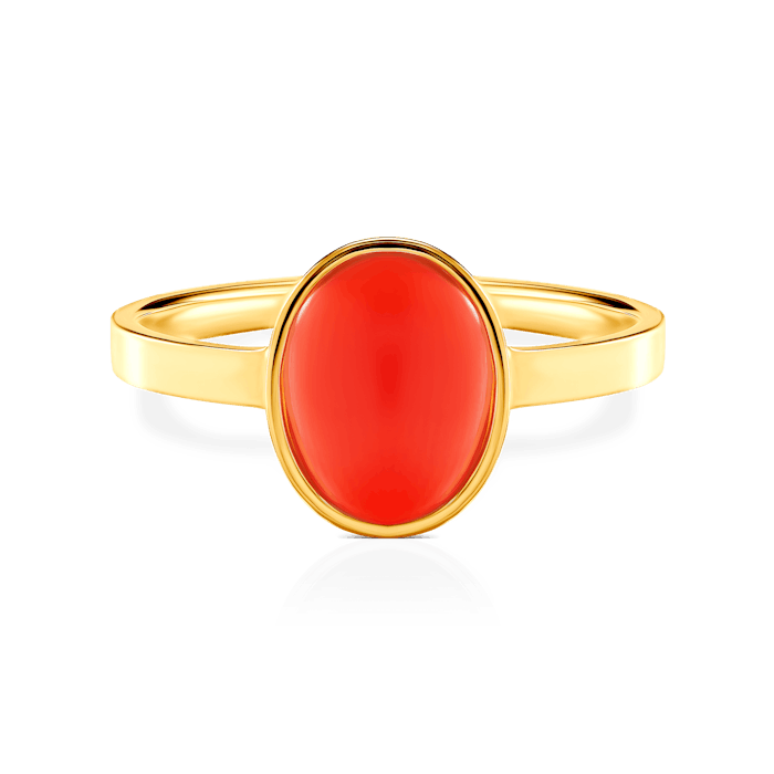 Zásnubný prsteň SAVICKI: žlté zlato, korál