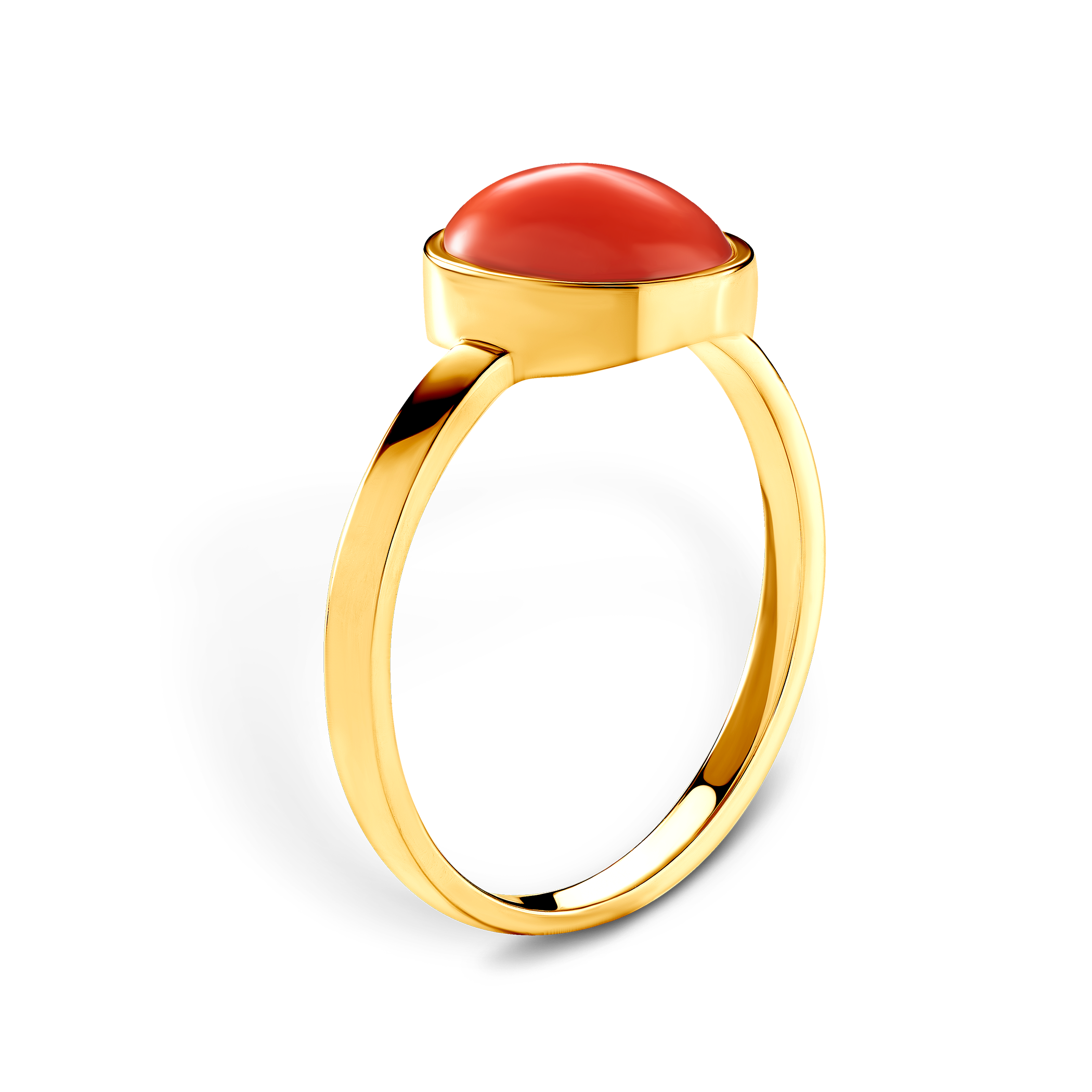 Pierścionek SAVICKI: złoty, koral