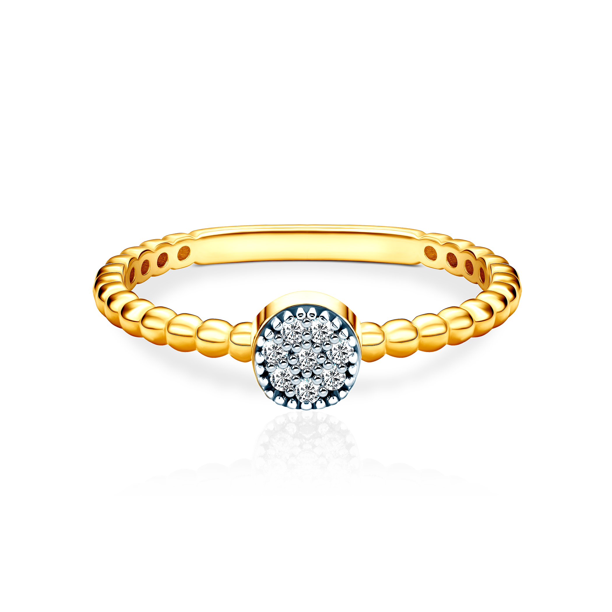 Prsten SAVICKI: dvoubarevné zlato, diamanty