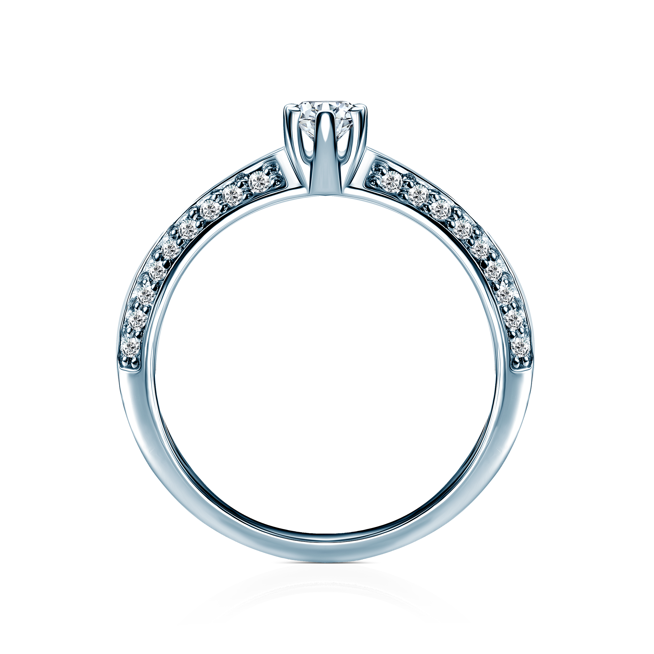 Pierścionek zaręczynowy SAVICKI: białe złoto, diamenty - 3