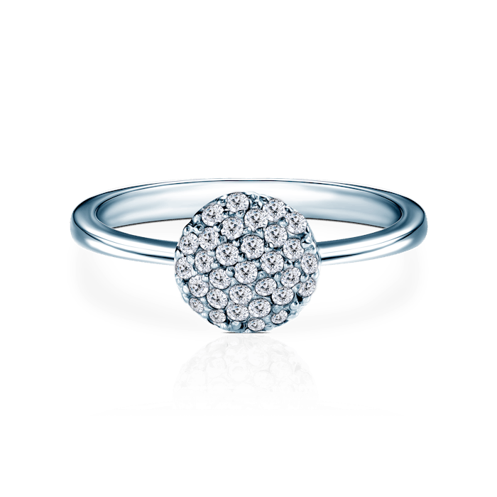 Pierścionek SAVICKI: białe złoto, diamenty