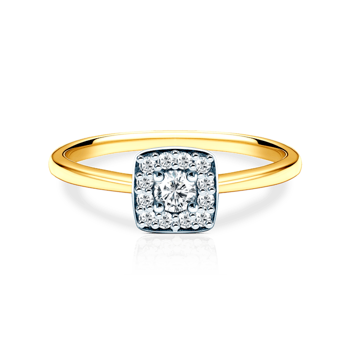 Zásnubní prsten SAVICKI: dvoubarevné zlato, diamanty