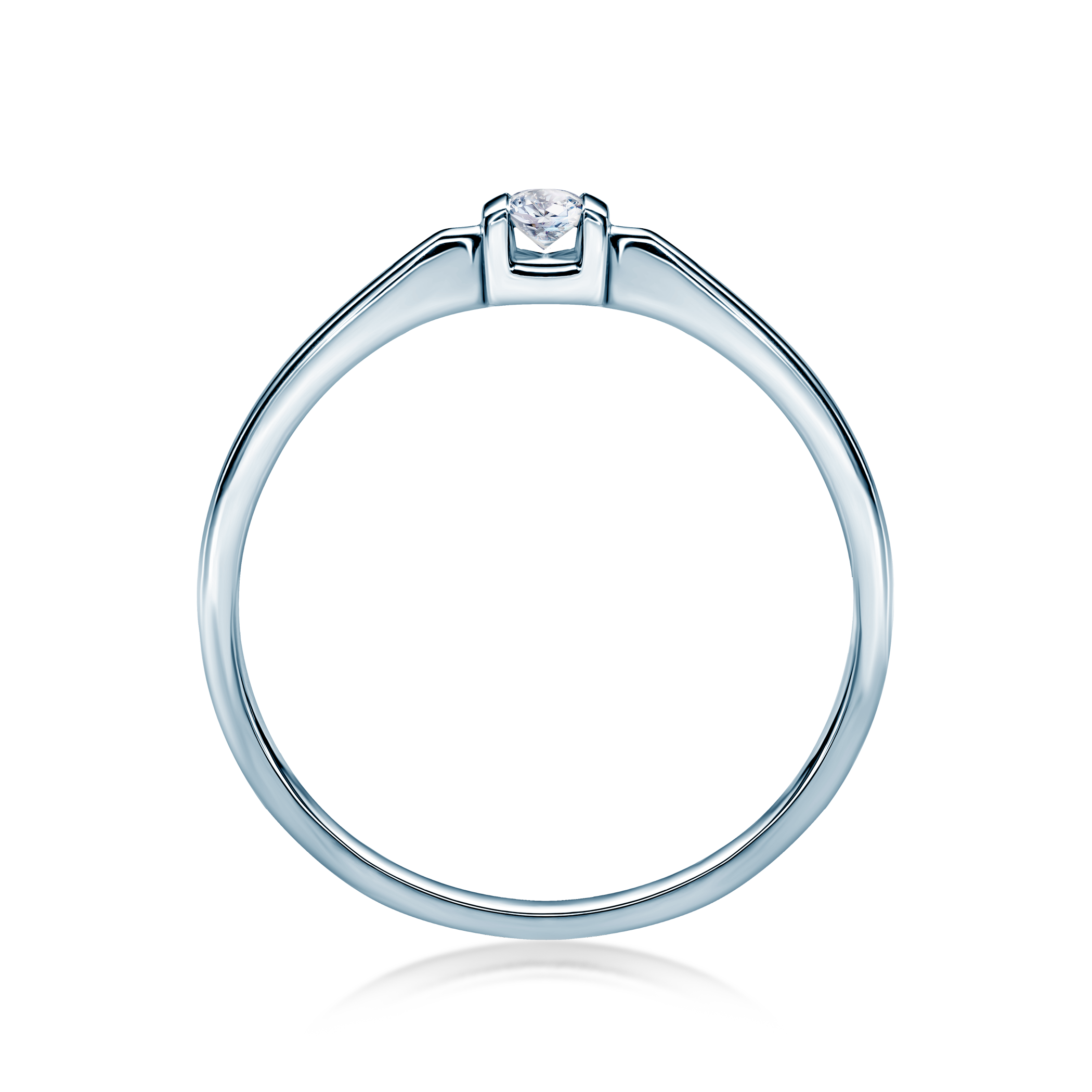 Pierścionek zaręczynowy SAVICKI: białe złoto, diament - 3