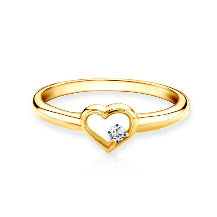 Pierścionek zaręczynowy serce SAVICKI: złoty, diament