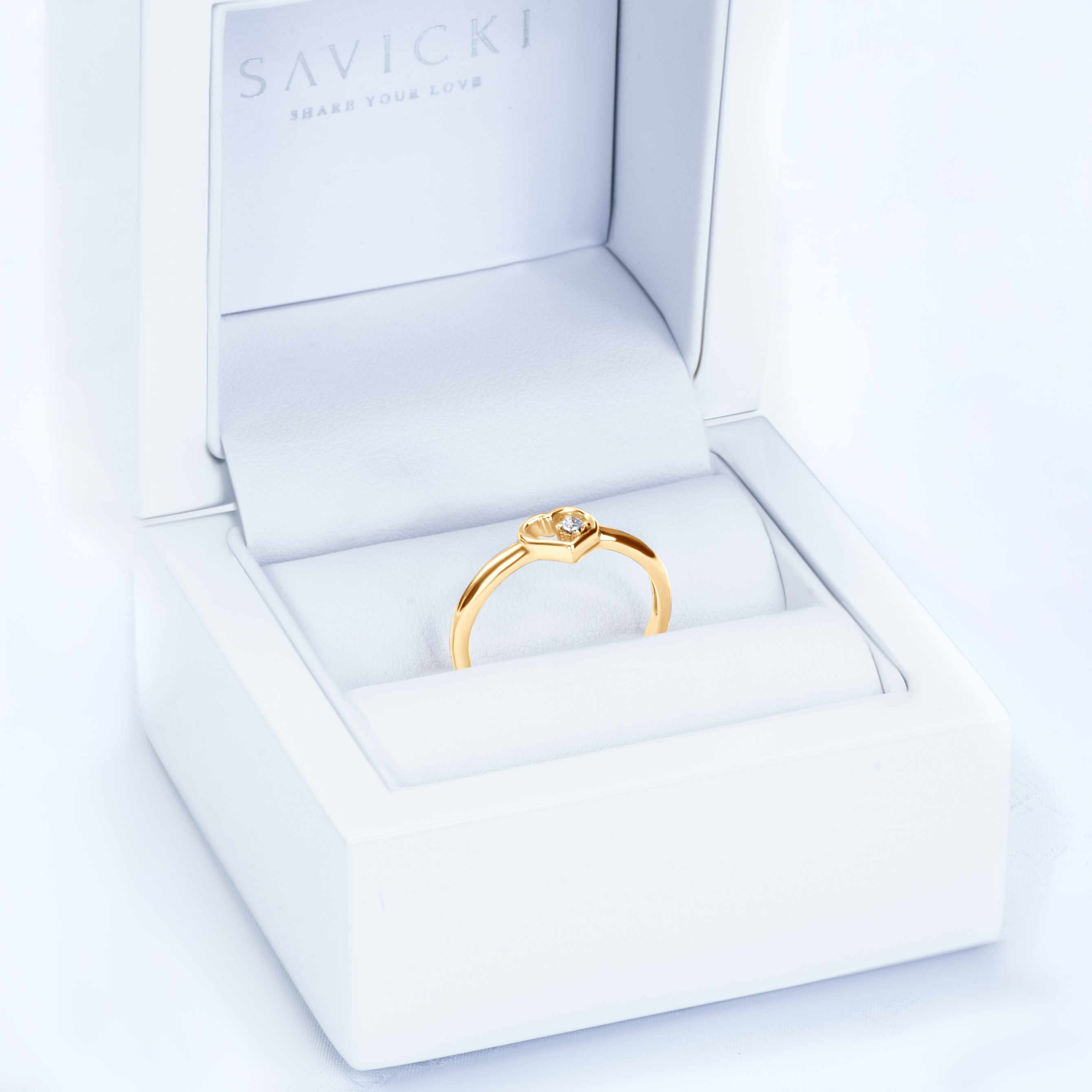 Verlobungsring Herz Savicki: Gold, Diamant