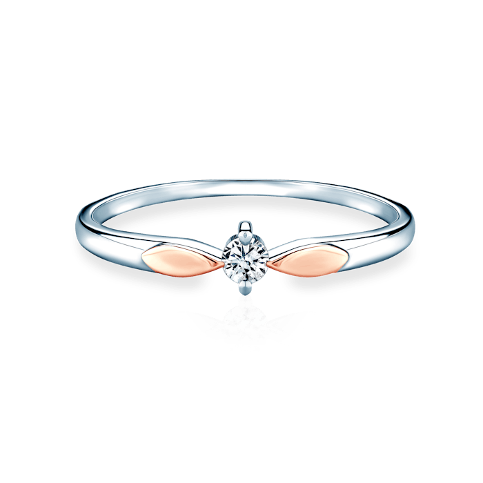 Zásnubní prsten SAVICKI: dvoubarevné zlato, diamant