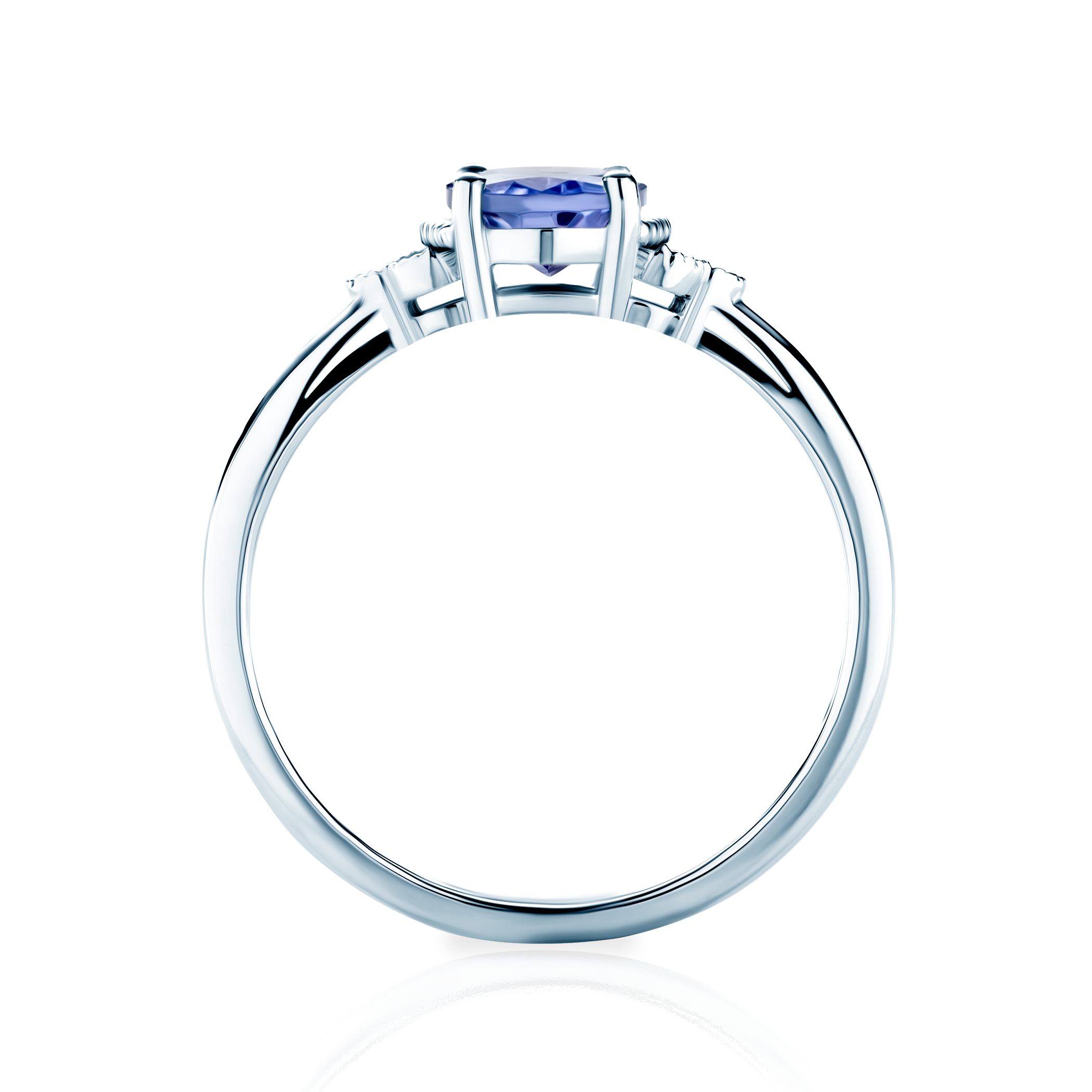 Verlobungsring Savicki: Weißgold, Tansanit , Diamanten