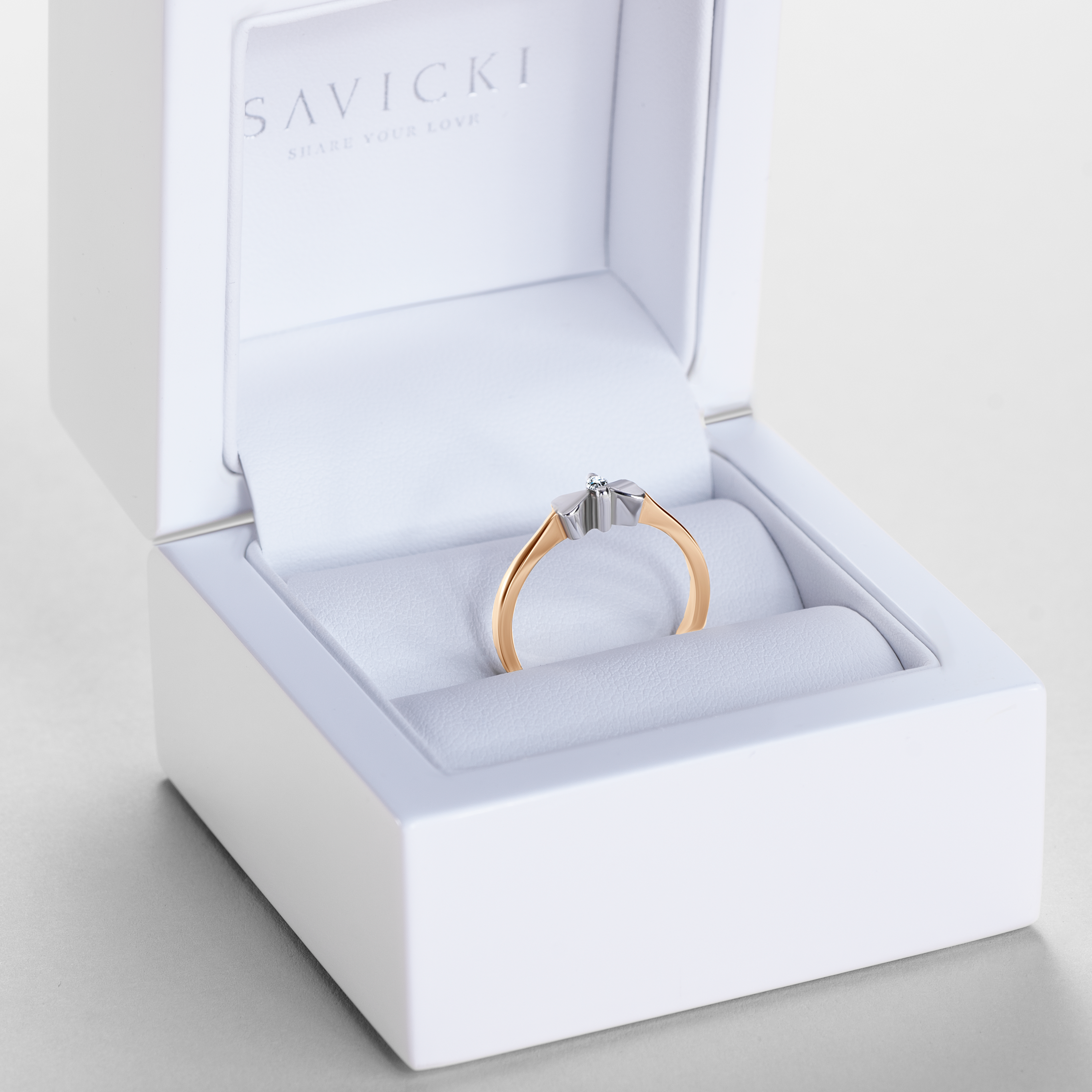 Ring Savicki: Zweifarbiges Gold, Diamant