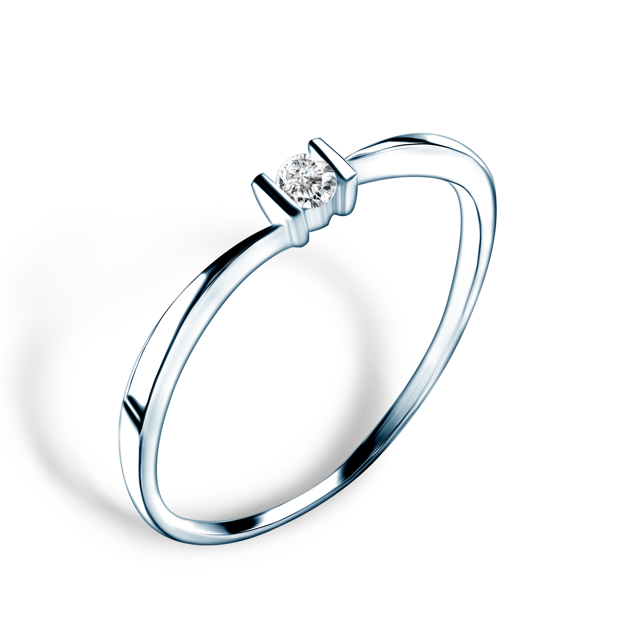 Pierścionek zaręczynowy SAVICKI: białe złoto, diament