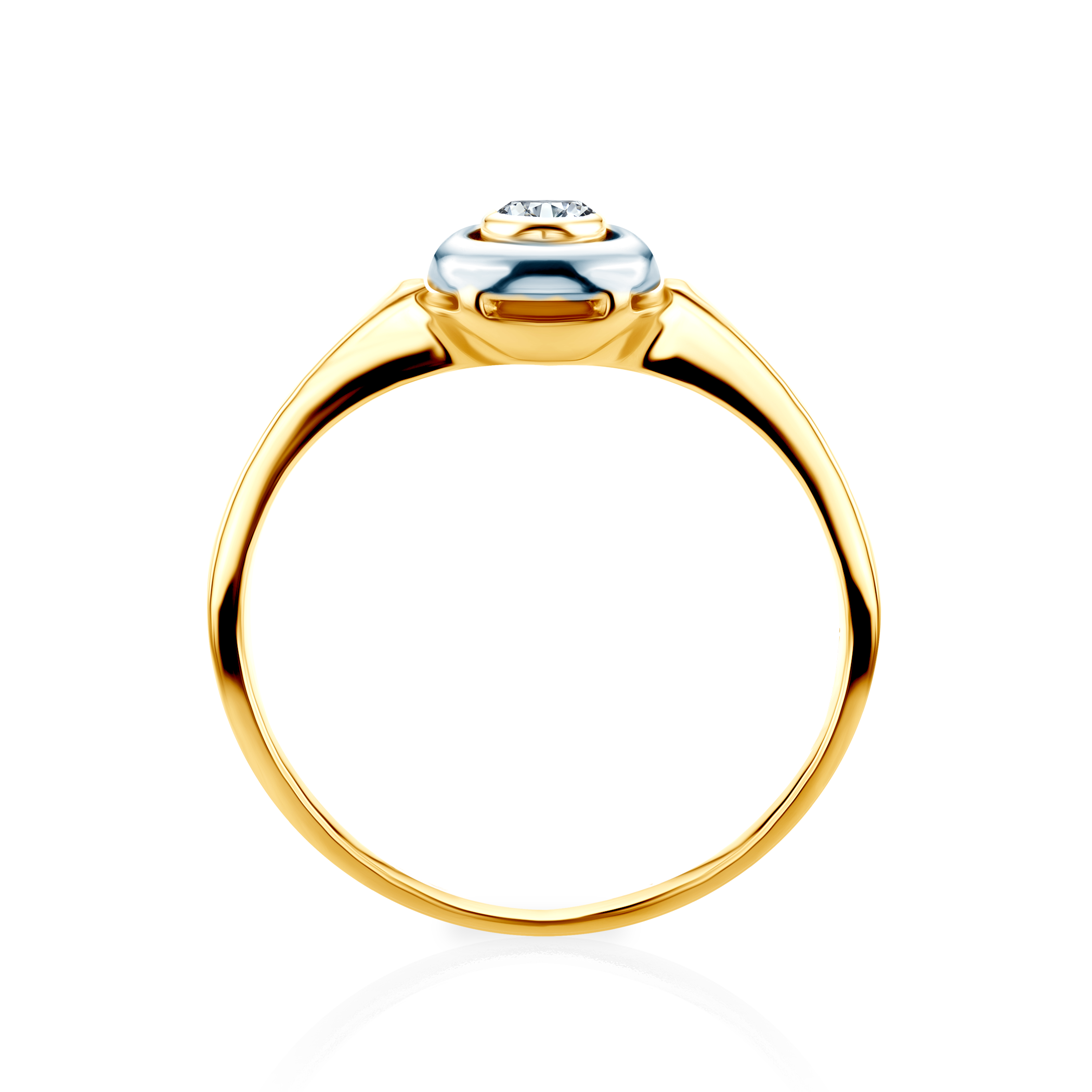 Pierścionek zaręczynowy SAVICKI: dwukolorowe złoto, diament - 3