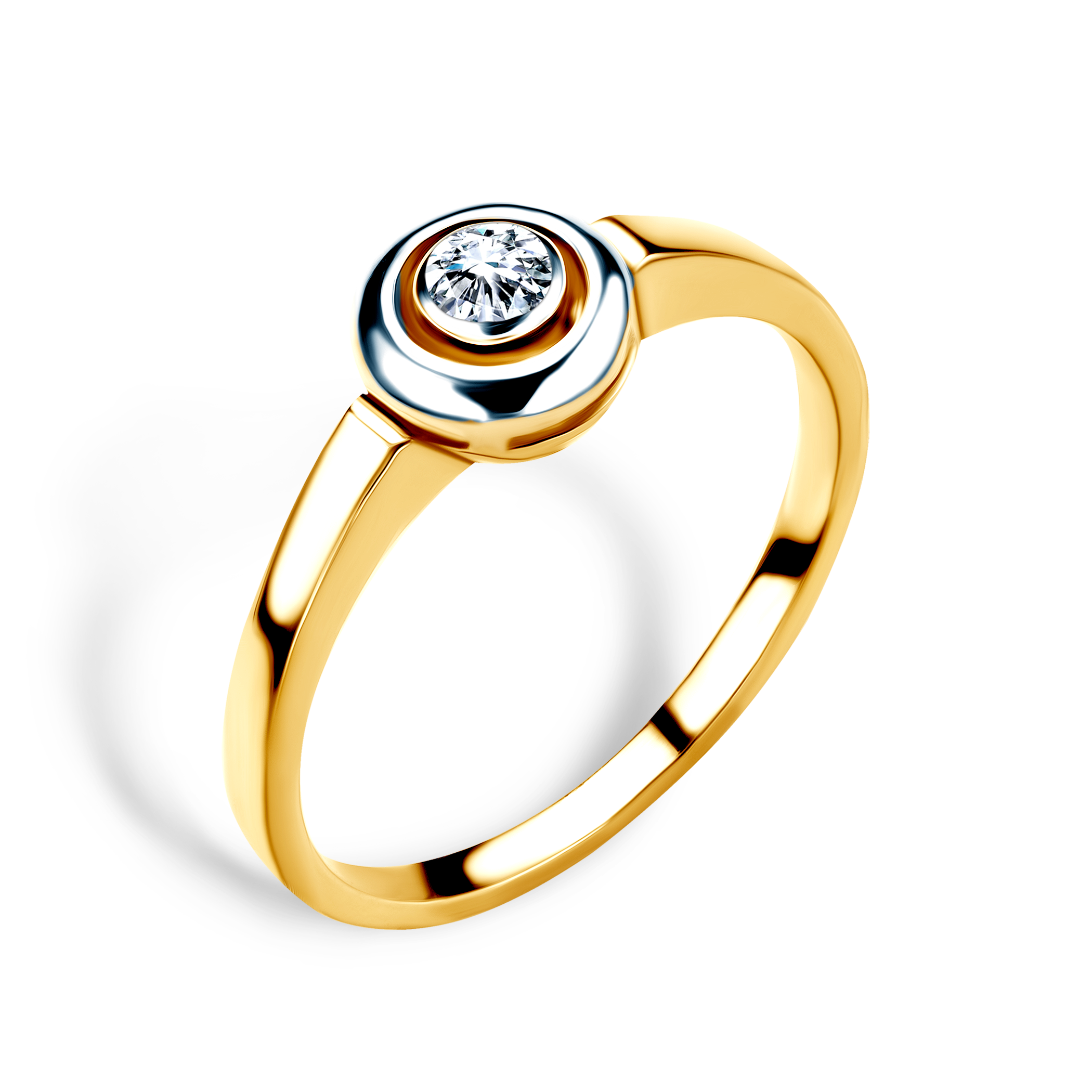 Pierścionek zaręczynowy SAVICKI: dwukolorowe złoto, diament - 4