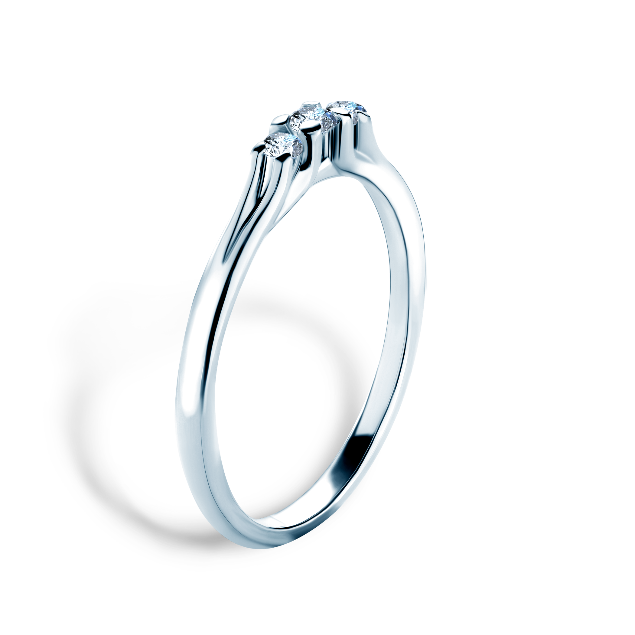 Pierścionek zaręczynowy SAVICKI: białe złoto, diamenty