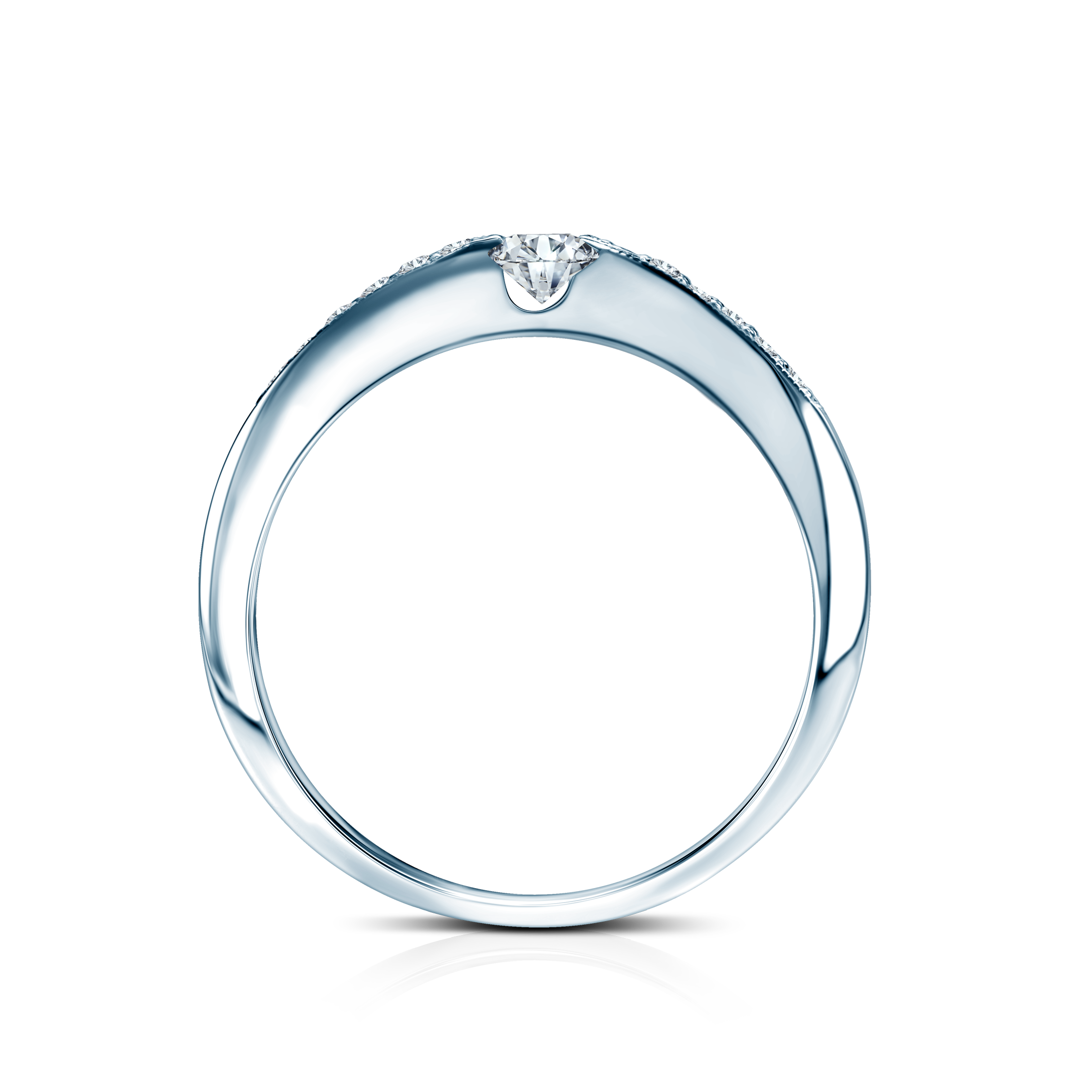 Pierścionek zaręczynowy SAVICKI: białe złoto, diamenty - 3