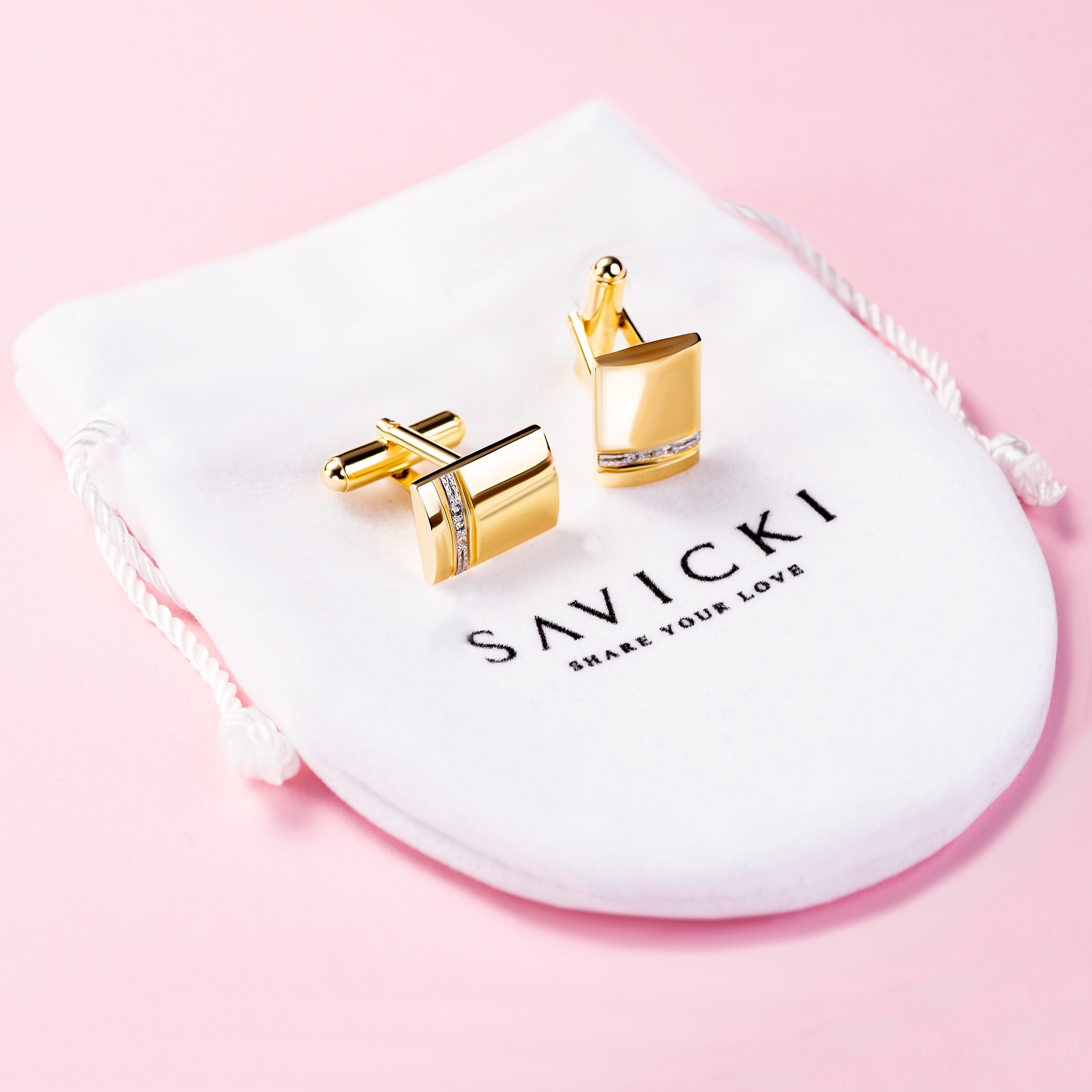 Manschettenknöpfe Savicki: Gold, Diamanten