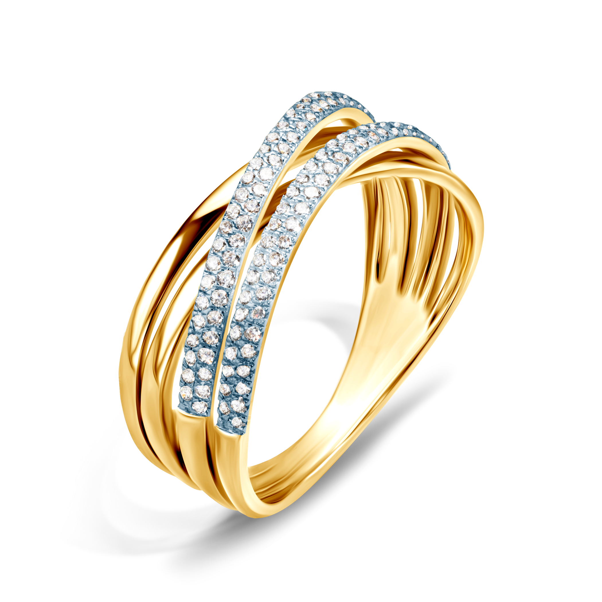 Ring Savicki: Zweifarbiges Gold, Diamanten