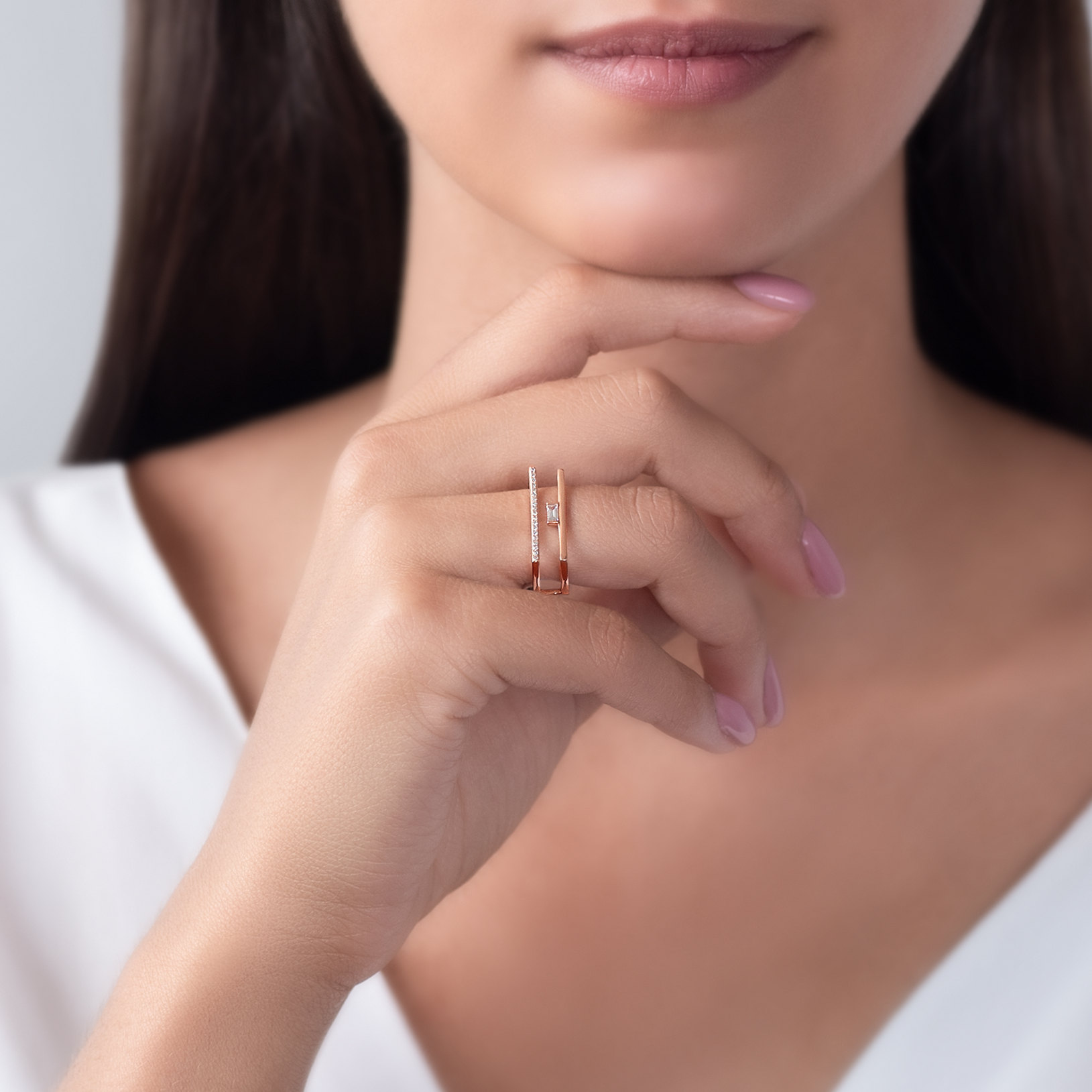 Ring Savicki: Roségold, Diamanten