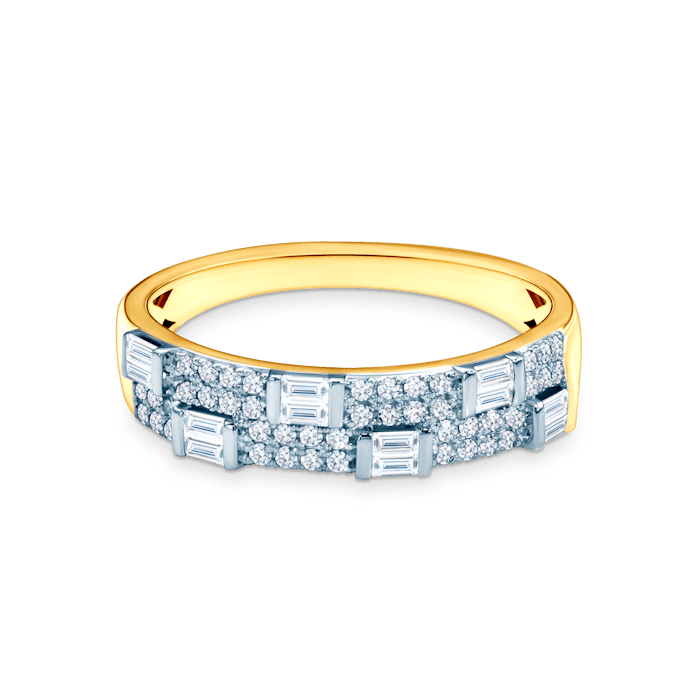 Pierścionek SAVICKI: dwukolorowe złoto, diamenty