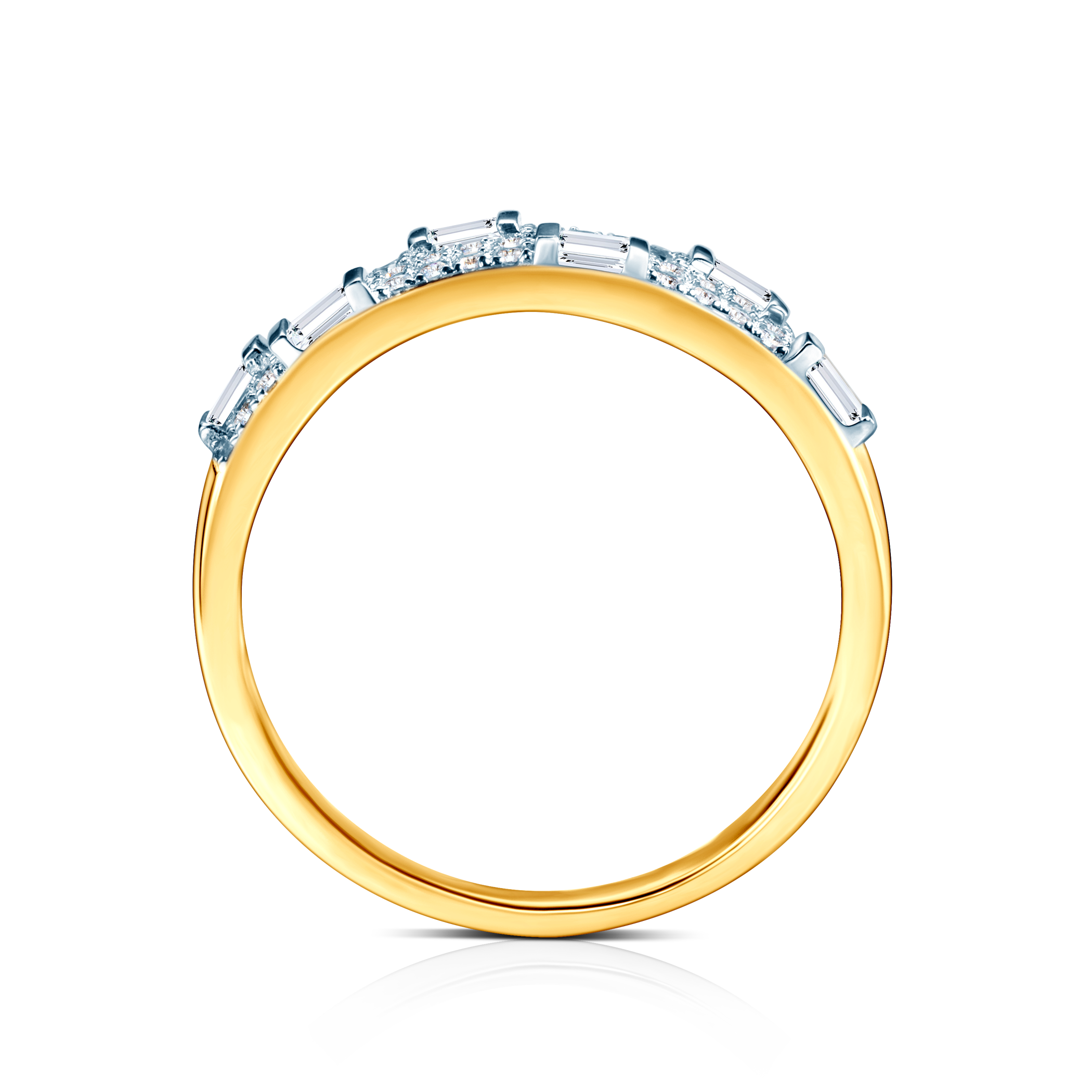 Pierścionek SAVICKI: dwukolorowe złoto, diamenty - 3