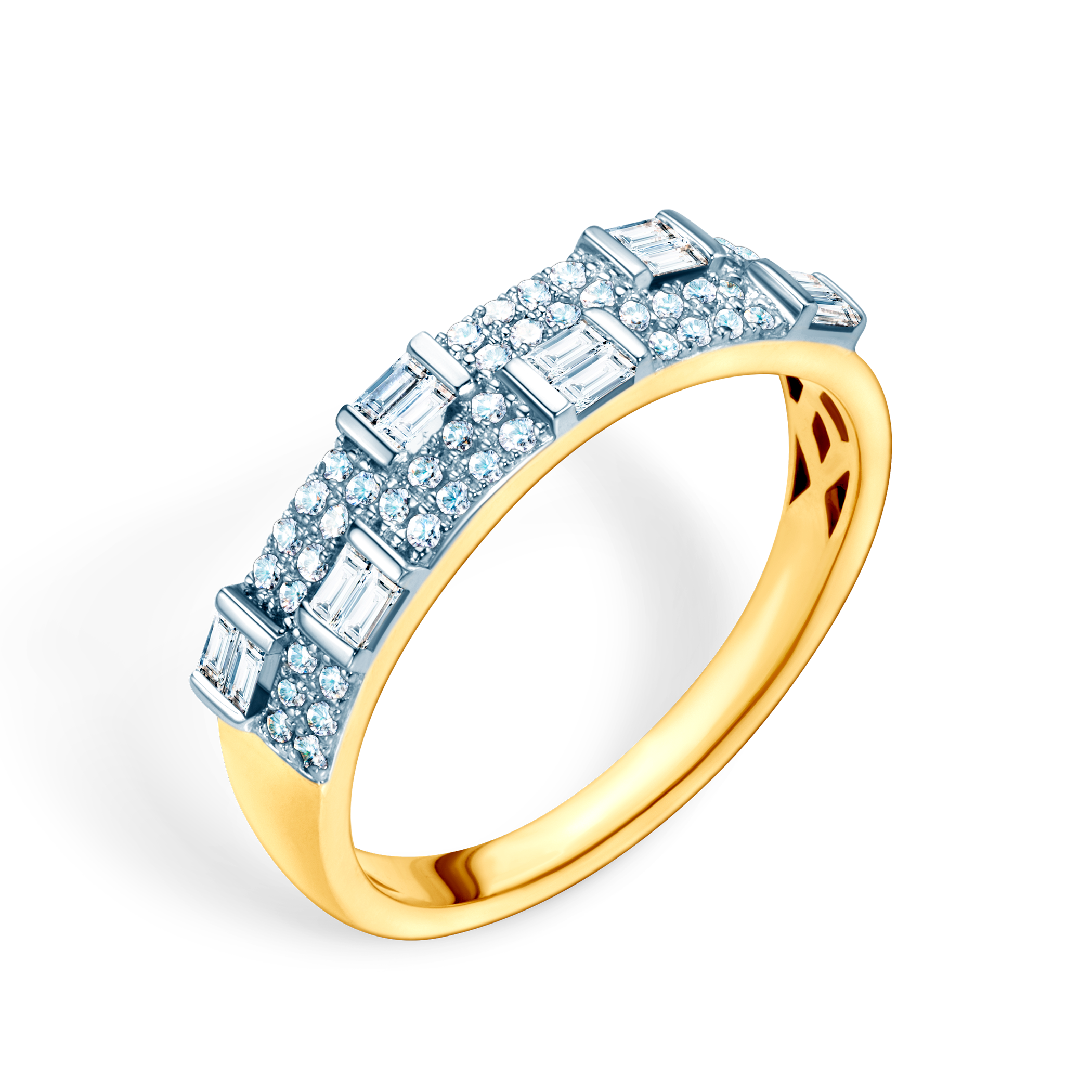 Pierścionek SAVICKI: dwukolorowe złoto, diamenty - 4