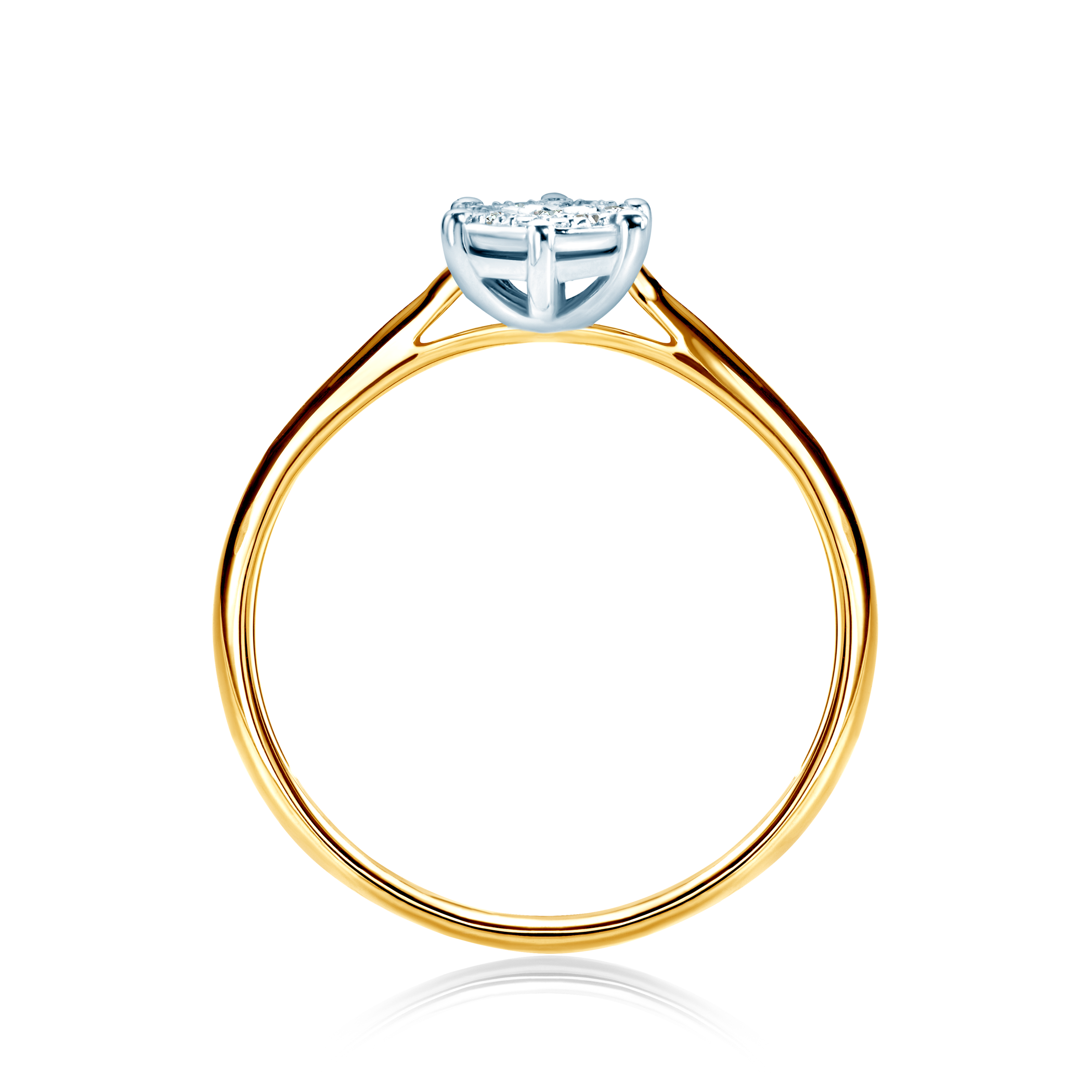 Pierścionek zaręczynowy SAVICKI: dwukolorowe złoto, diamenty