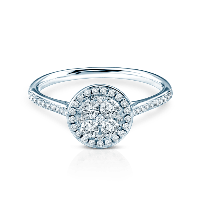 Engagement Ring: white gold, diamonds