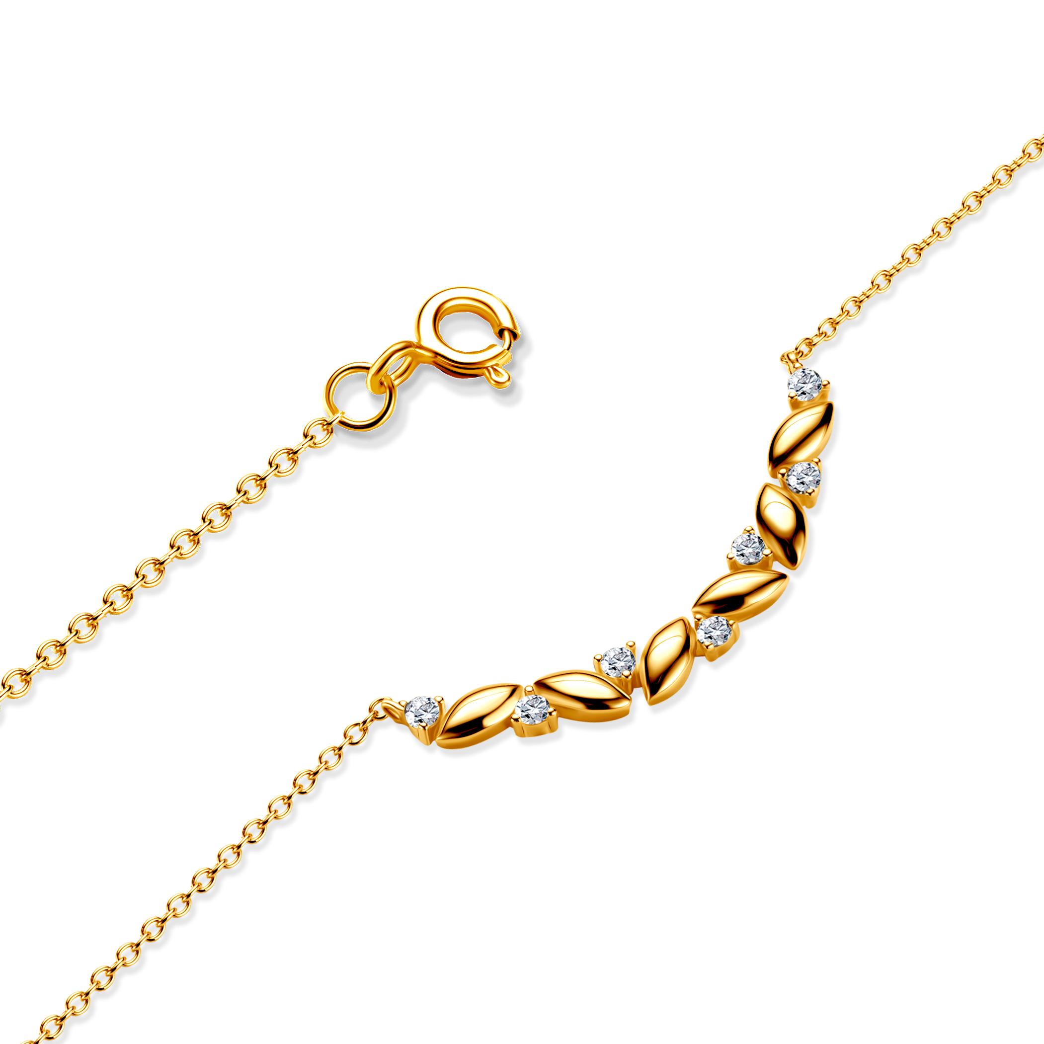 Naszyjnik Savicki: srebrny pozłacany, cyrkonie - 3