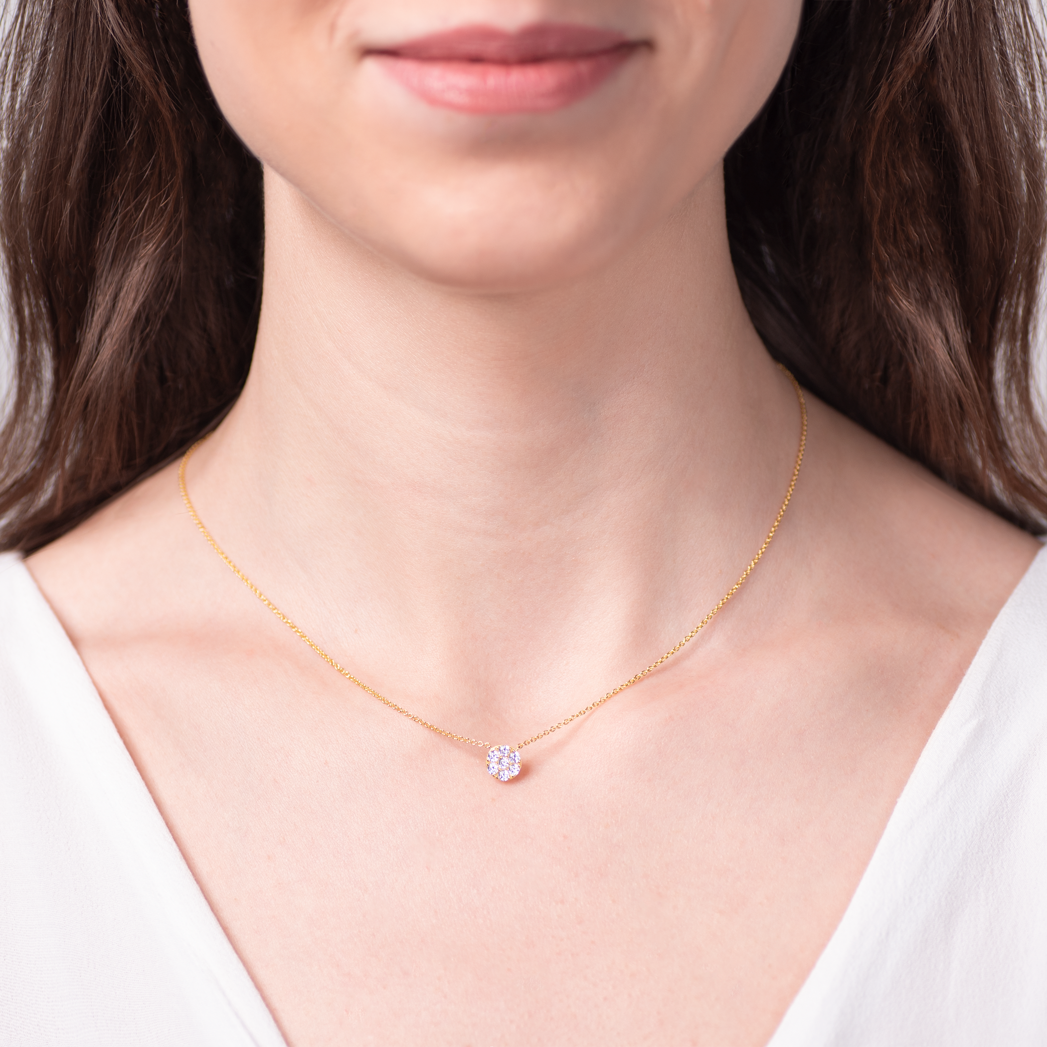 Naszyjnik Savicki: srebrny pozłacany, cyrkonie - 5