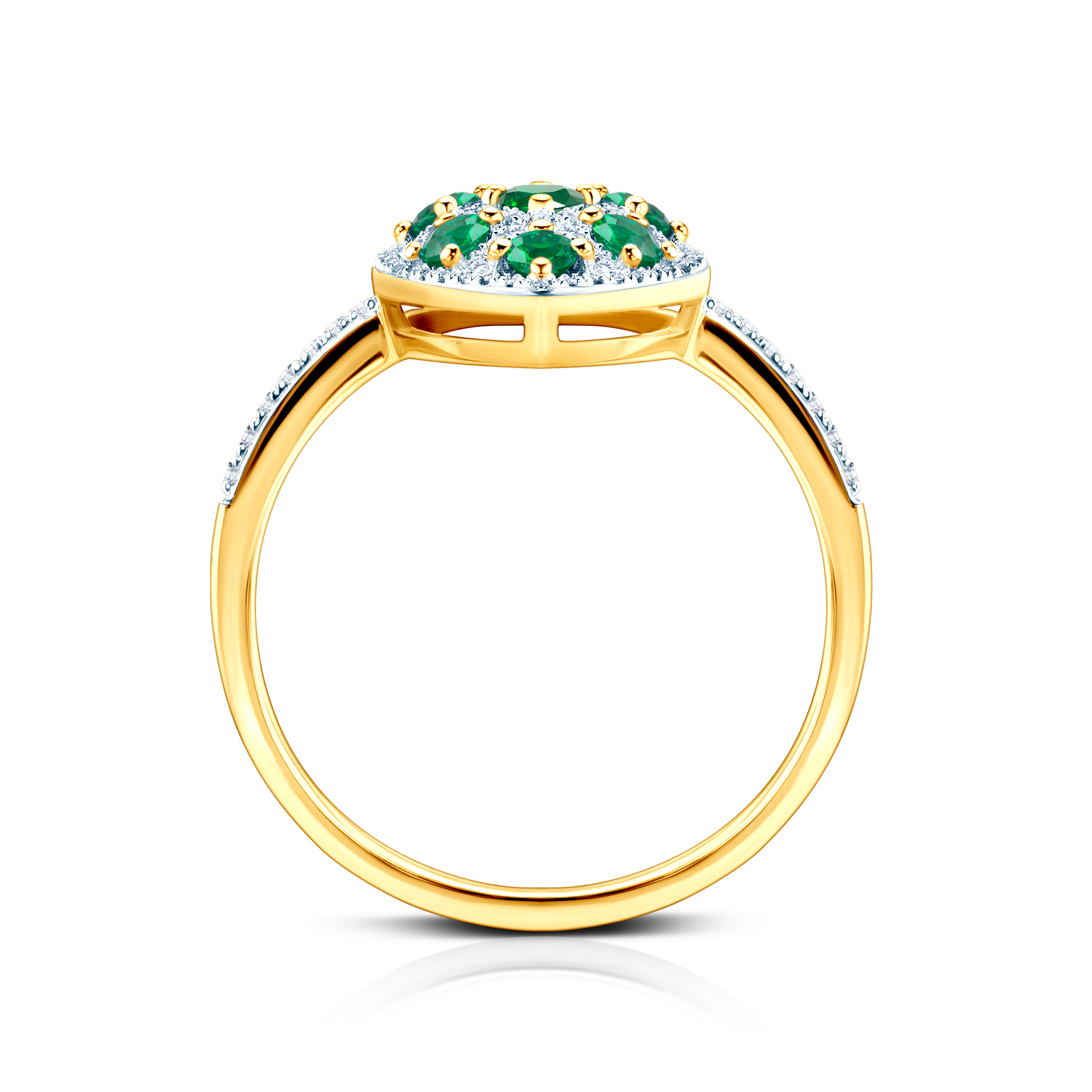 Ring Savicki: Zweifarbiges Gold, Smaragde, Diamanten - 3