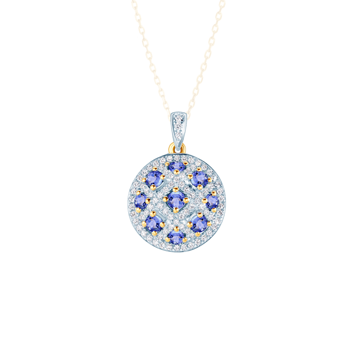 Pendant Savicki: two colour gold, tanzanities, diamonds