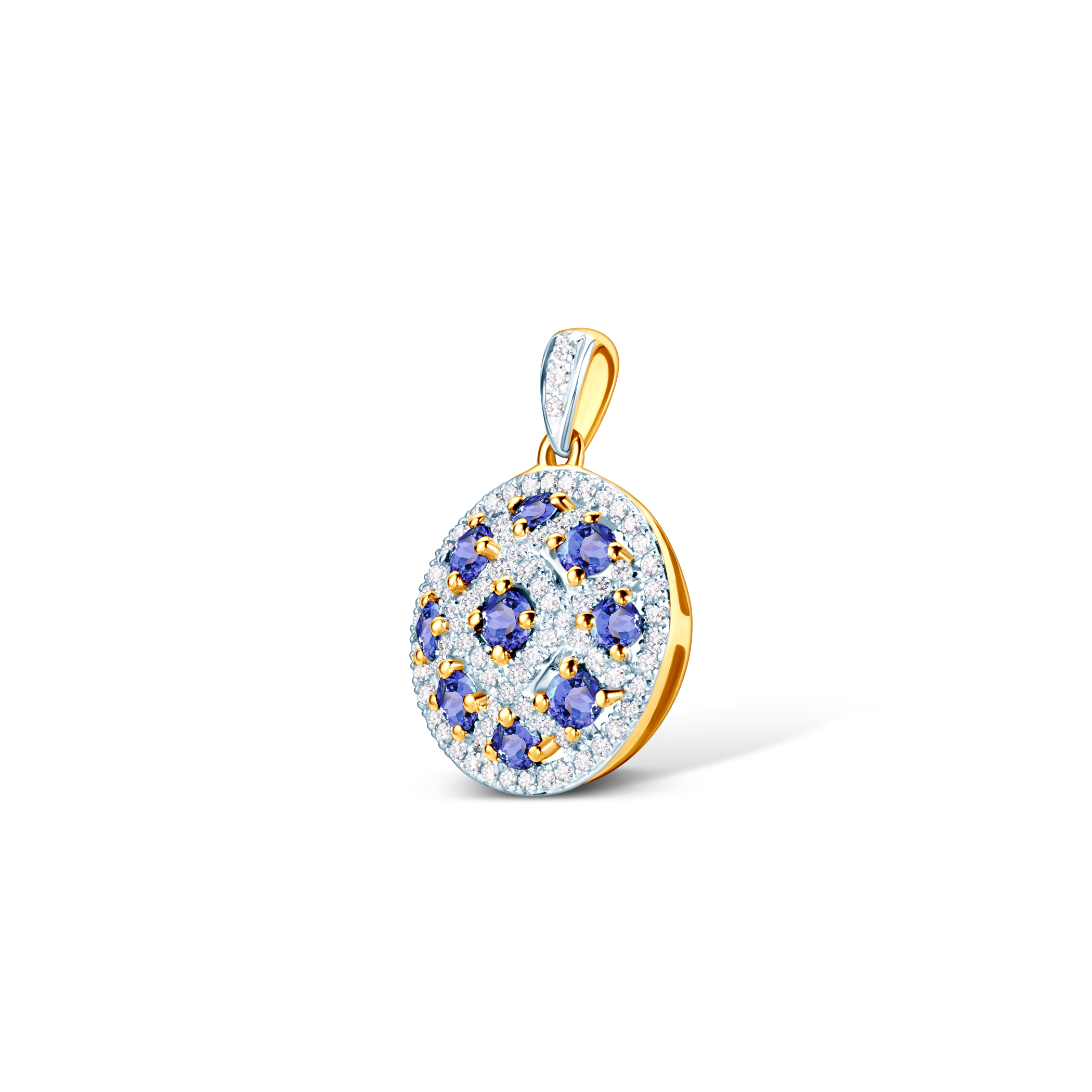 Zawieszka Savicki: dwukolorowe złoto, tanzanity, diamenty - 3