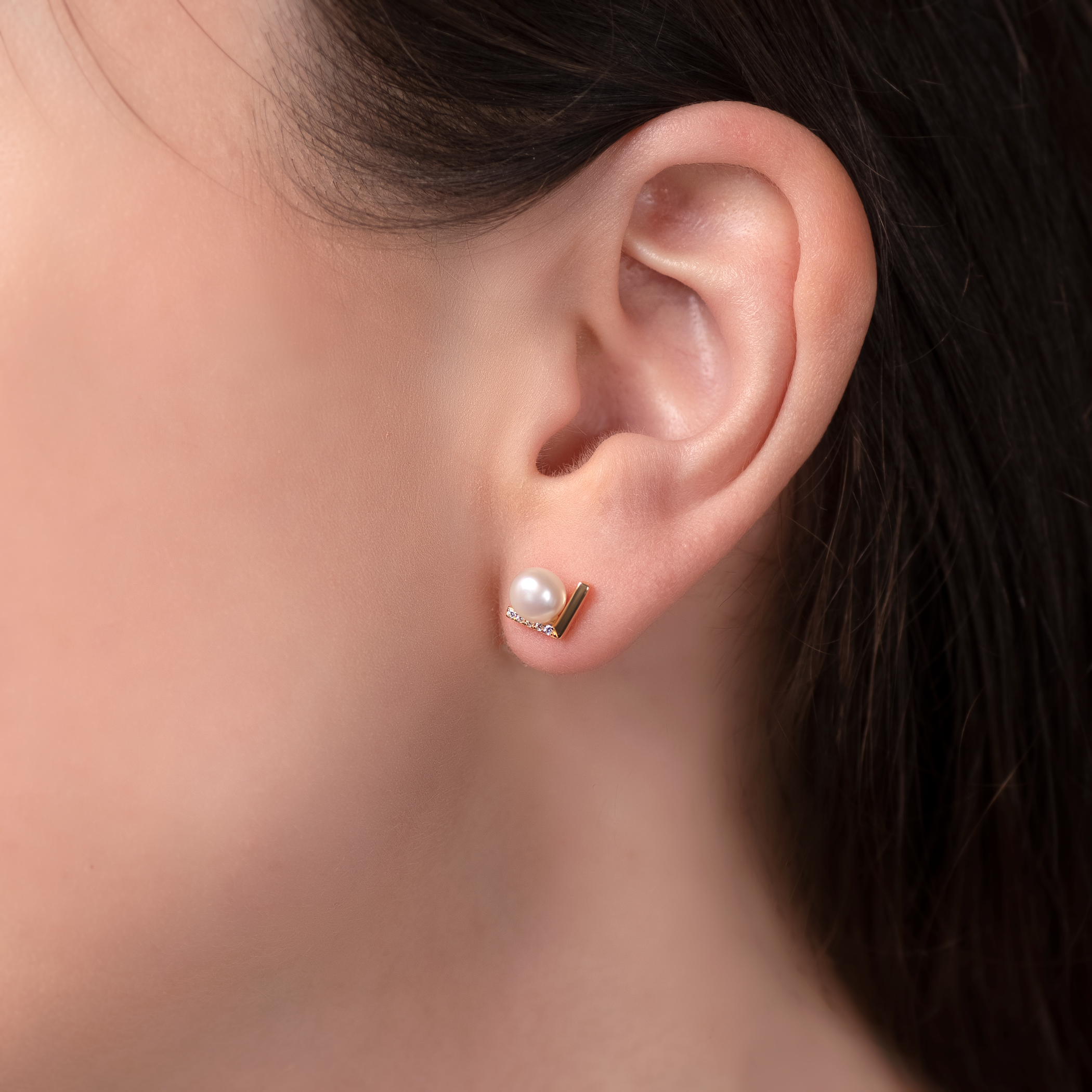 Kolczyki kulki Savicki: srebrne pozłacane, cyrkonie, perły - 4