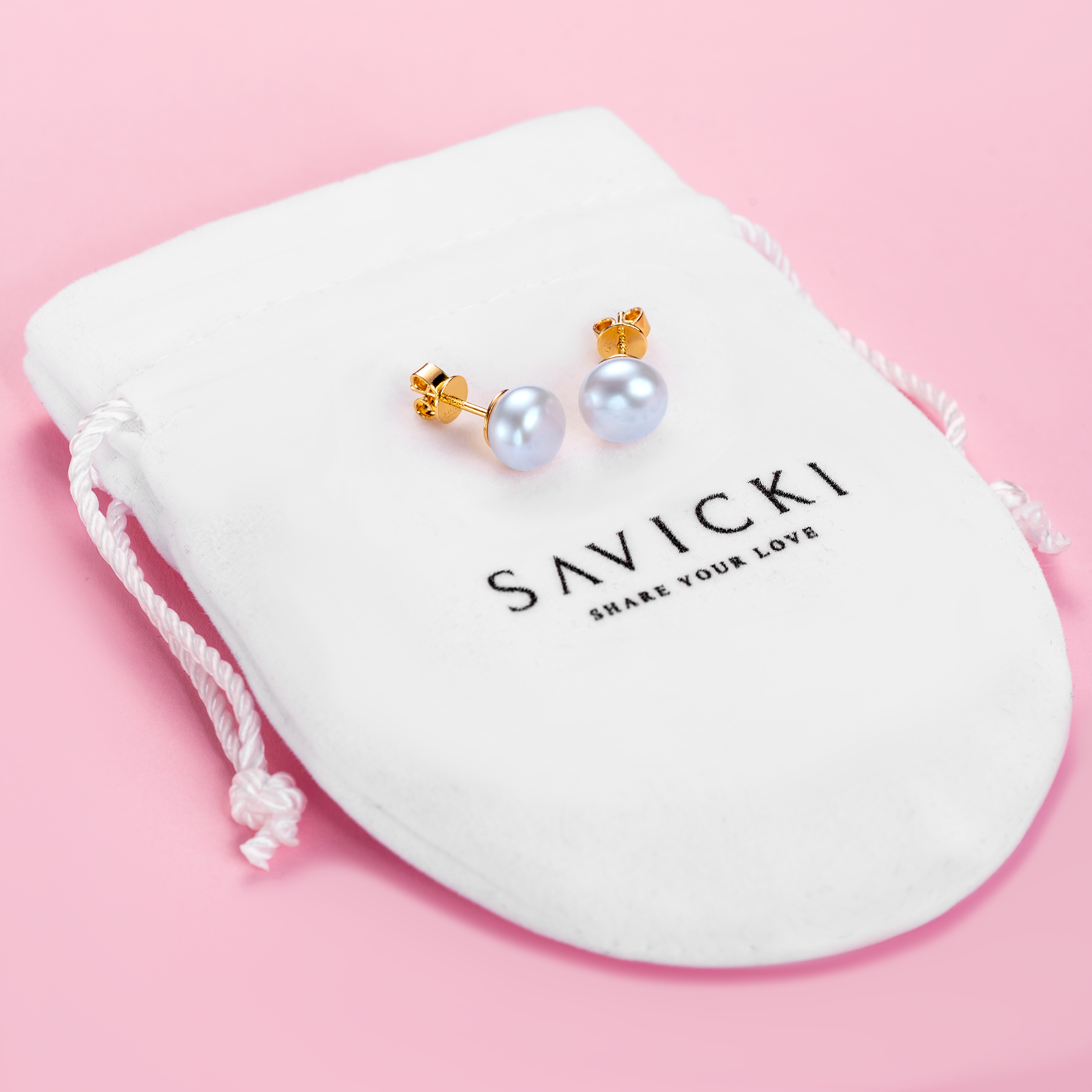 Kolczyki Savicki: srebrne pozłacane, perły