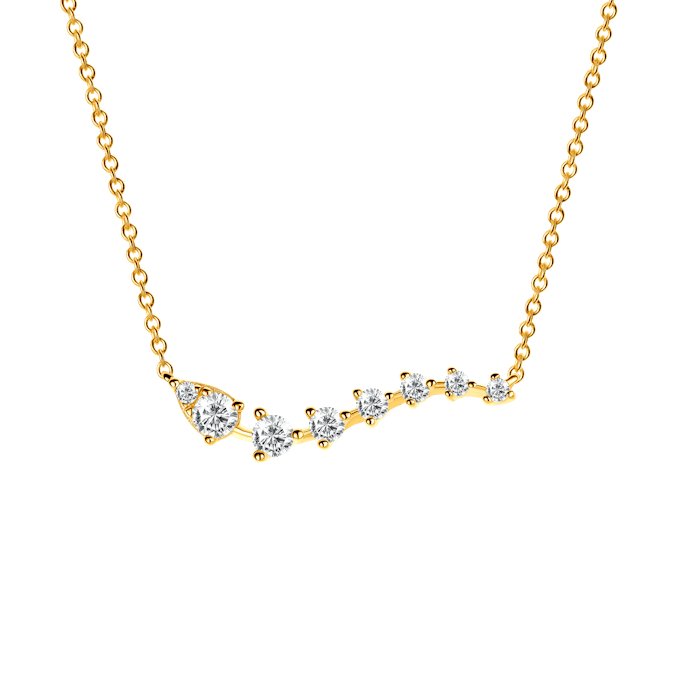 Naszyjnik Savicki: srebrny pozłacany, cyrkonie