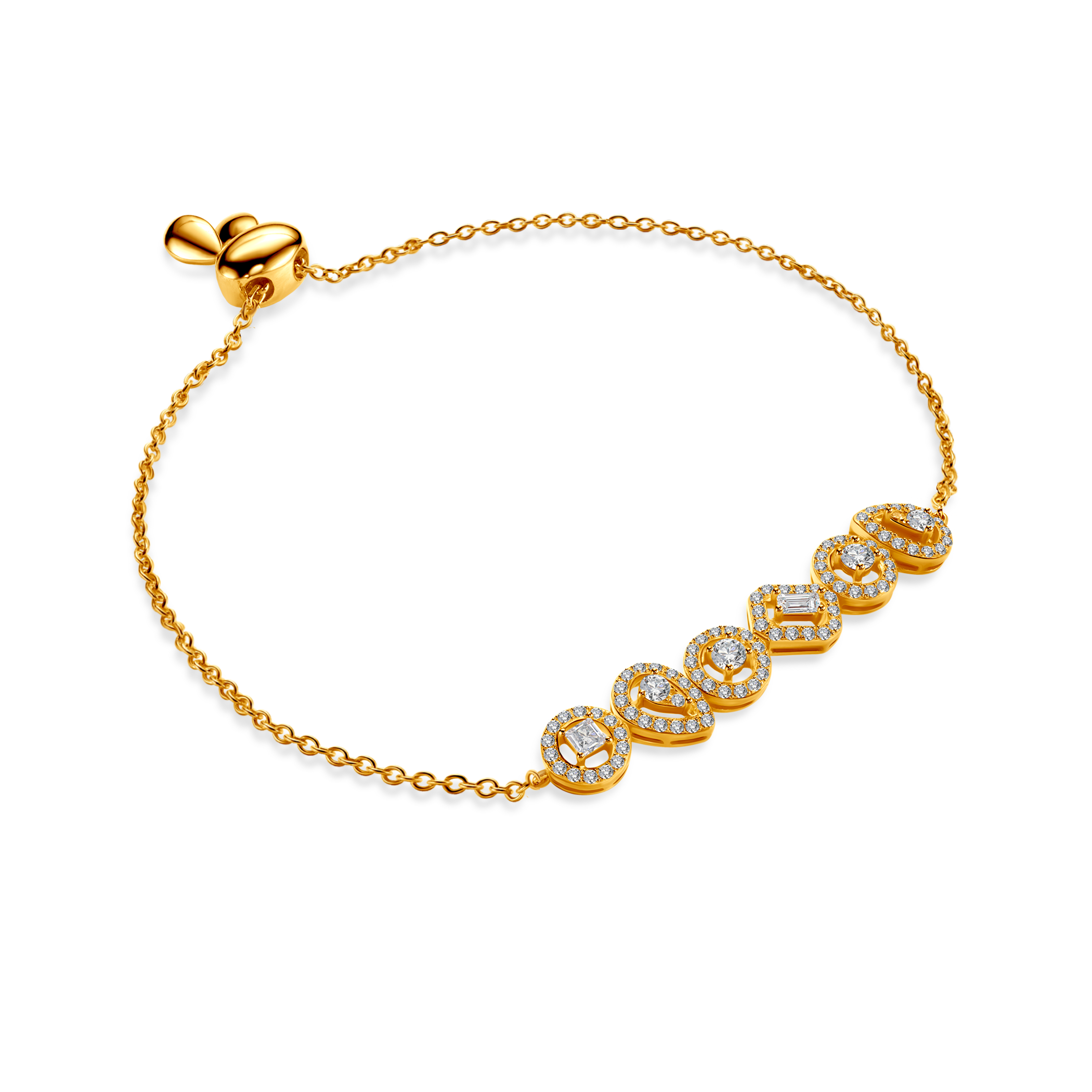 Bransoletka celebrytka Savicki: srebrna pozłacana, cyrkonie