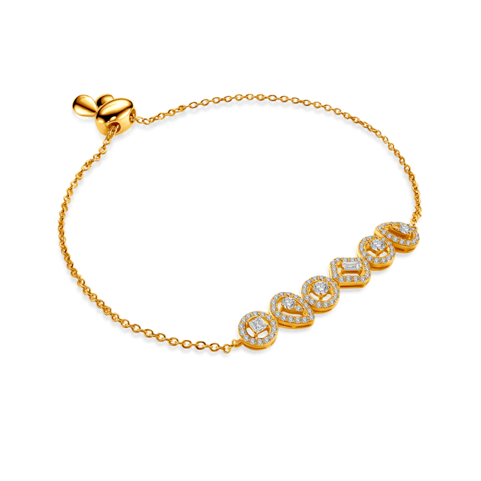 Bracelet Savicki: gold-plated silver, cubic zirconia