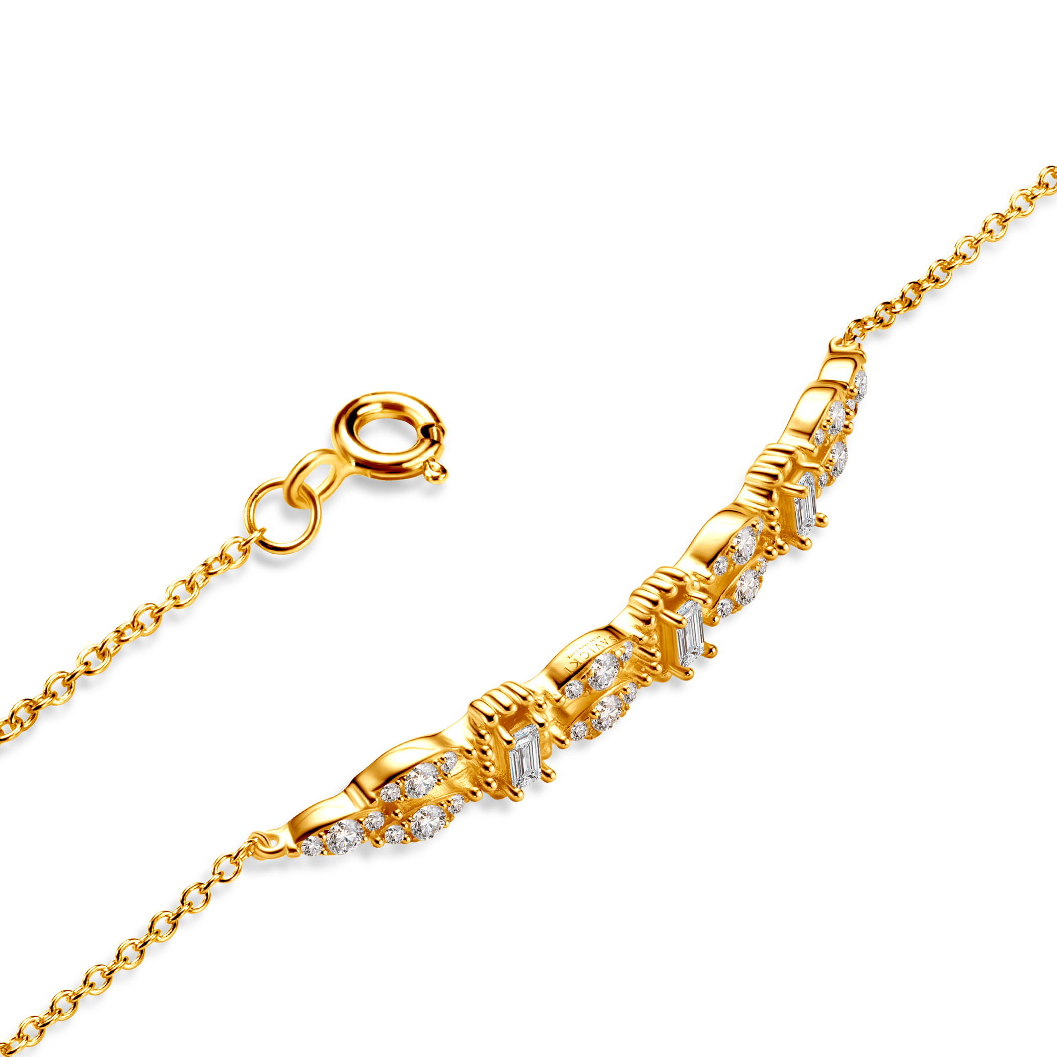 Bransoletka celebrytka Savicki: srebrna pozłacana, cyrkonie - 3