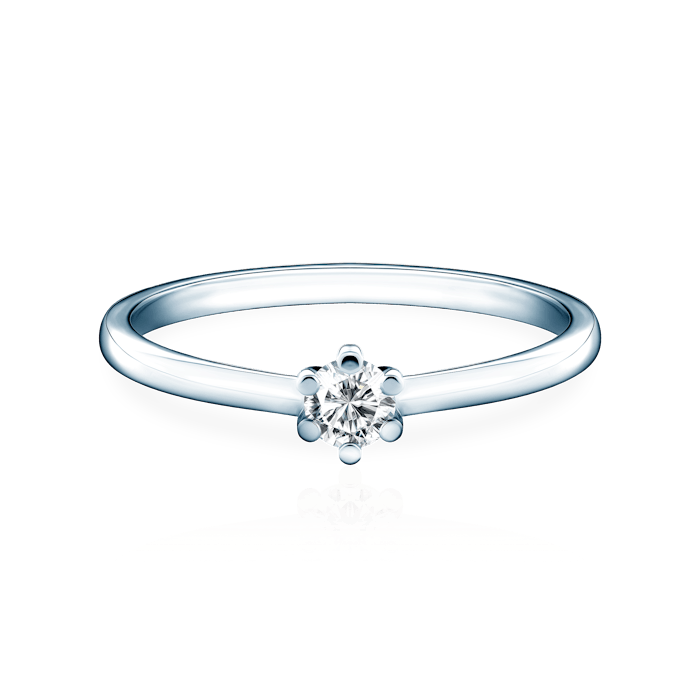Solitaire Engagement Ring: white gold, diamond