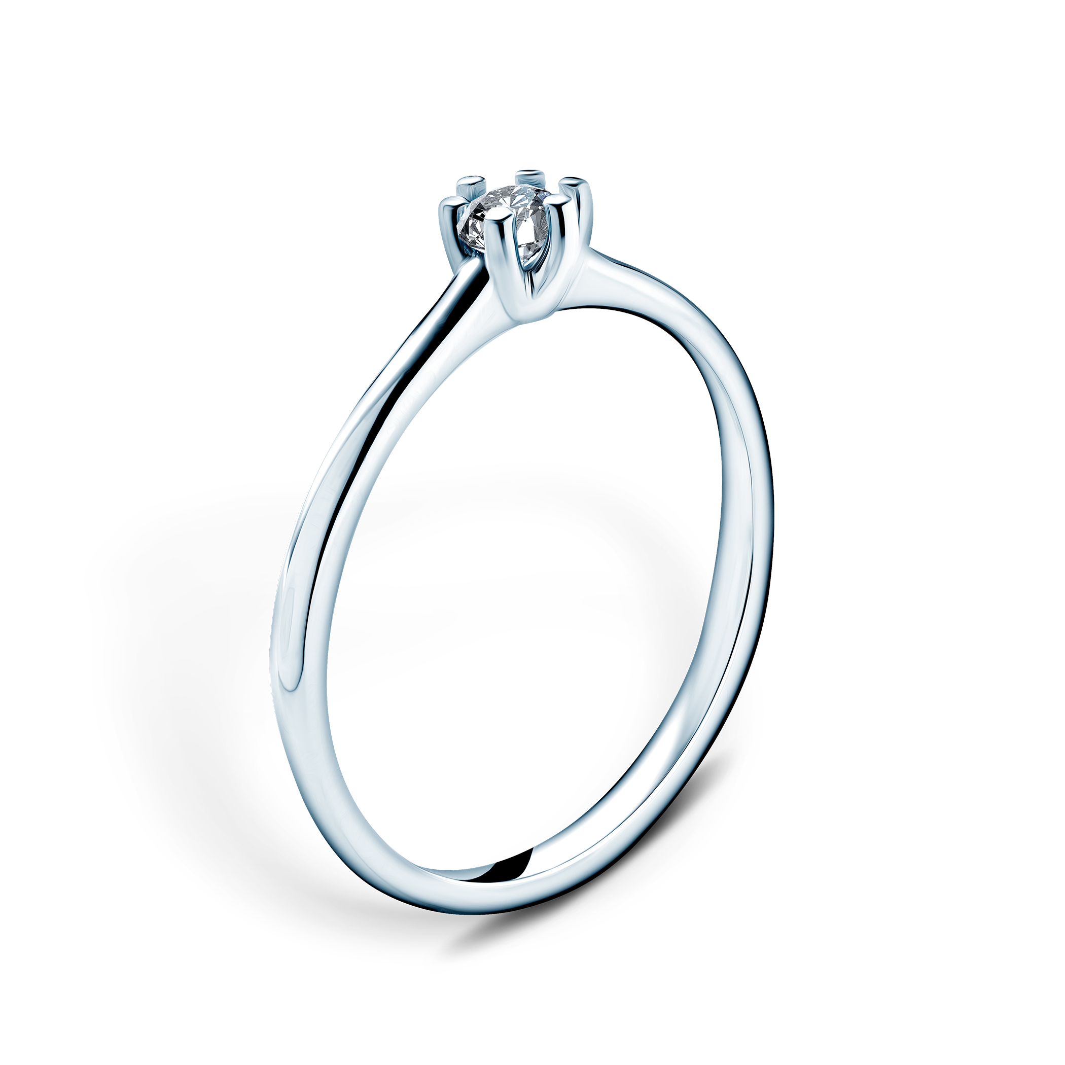 Pierścionek zaręczynowy SAVICKI: białe złoto, diament