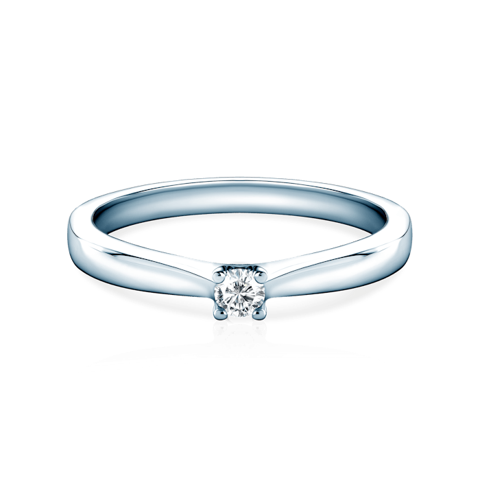 Zásnubní prsten SAVICKI: bílé zlato, diamant